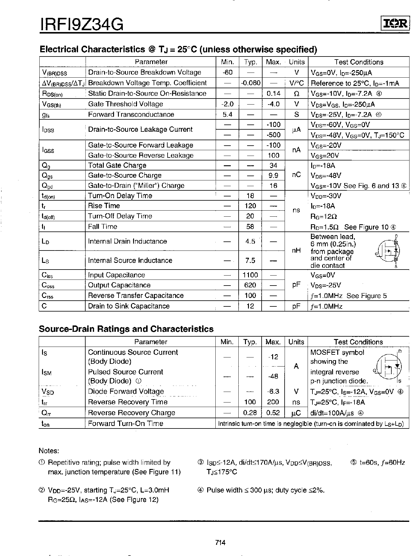 Datasheet IRFI9Z34G - HEXFET POWER MOSFET page 2