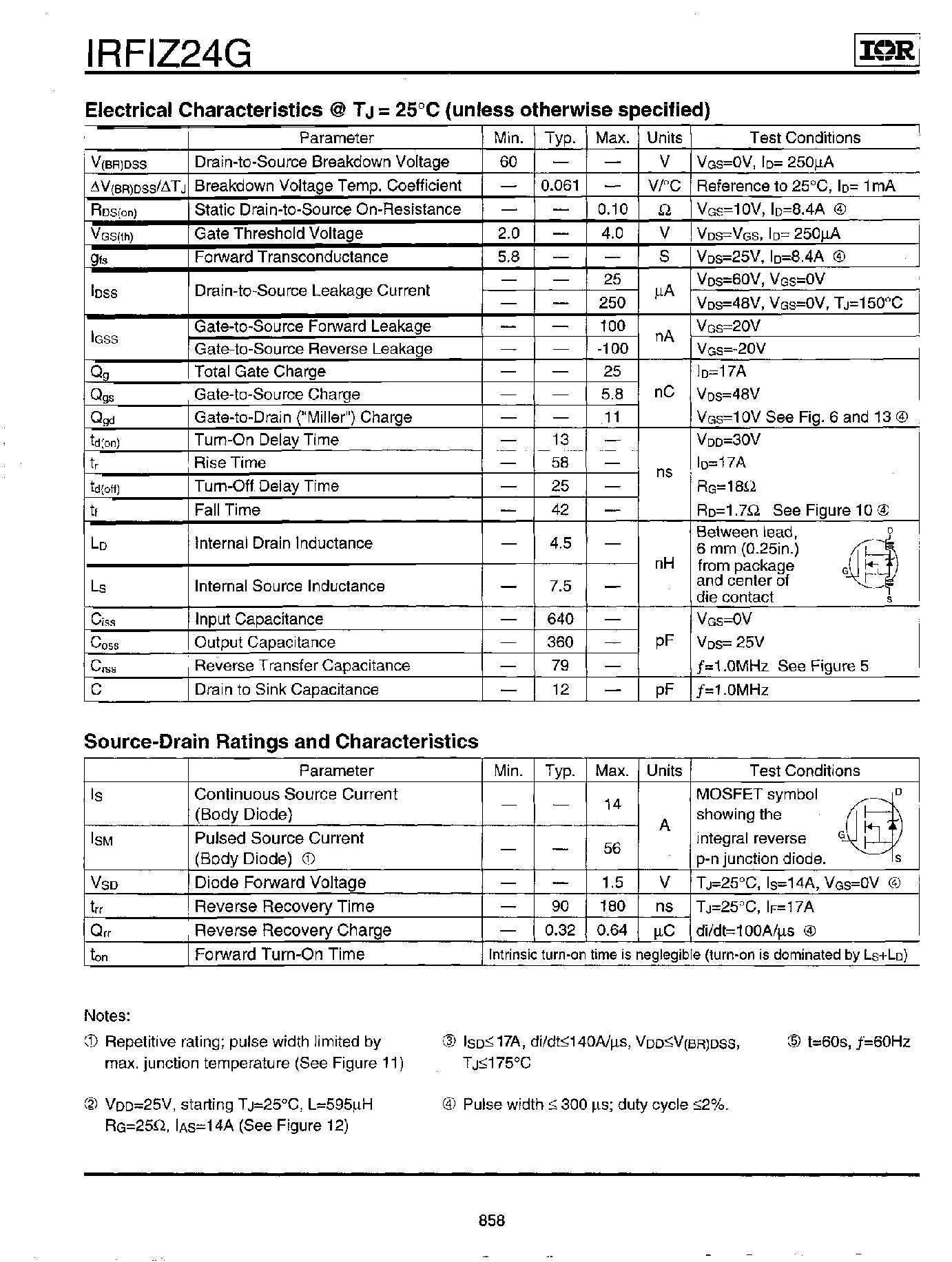 Datasheet IRFIZ24G - HEXFET POWER MOSFET page 2