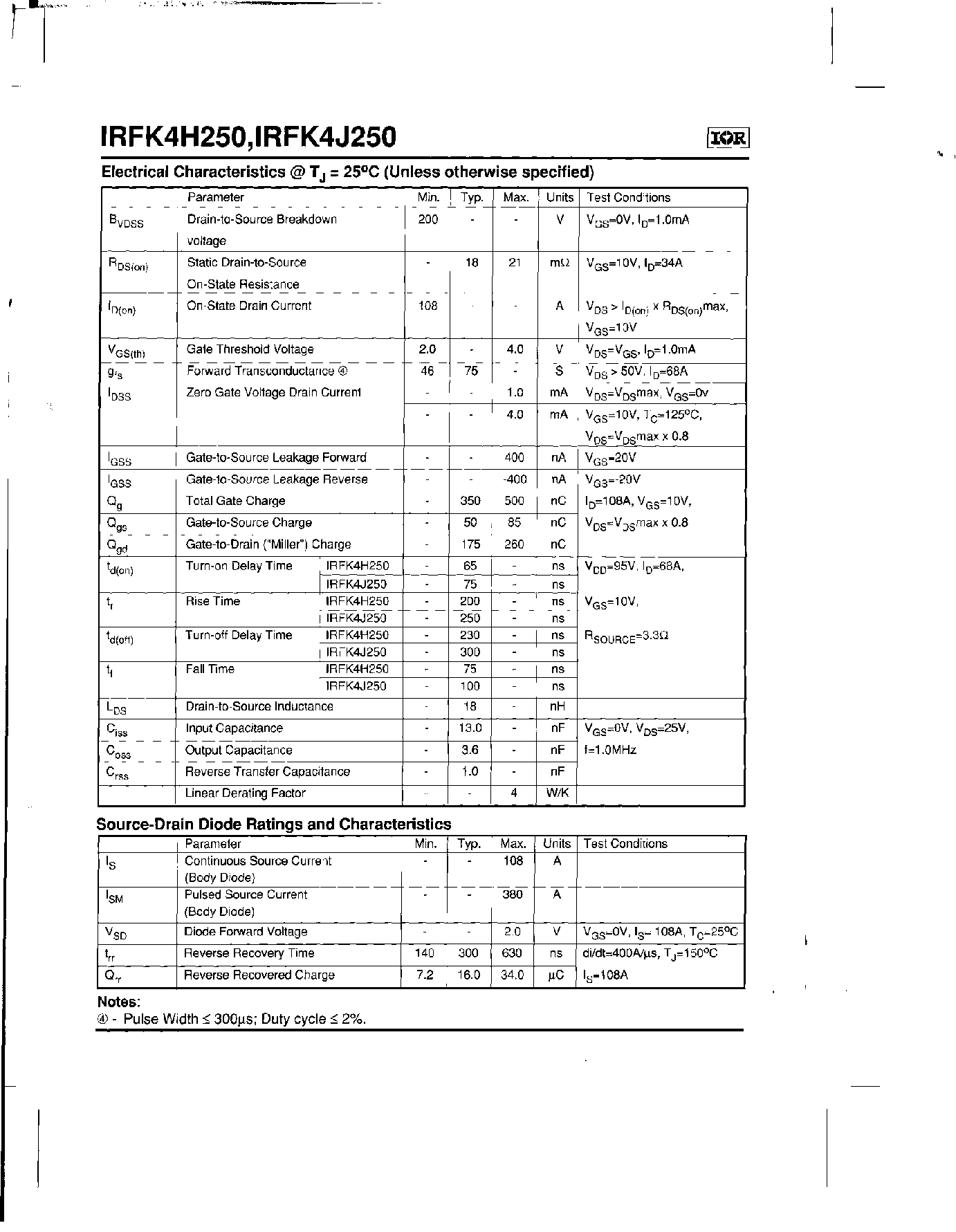Datasheet IRFK4H250 - ISOLATED BASE POWER HEX PAK ASSEMBLY PARALLEL CHIP CONFIGURATION page 2