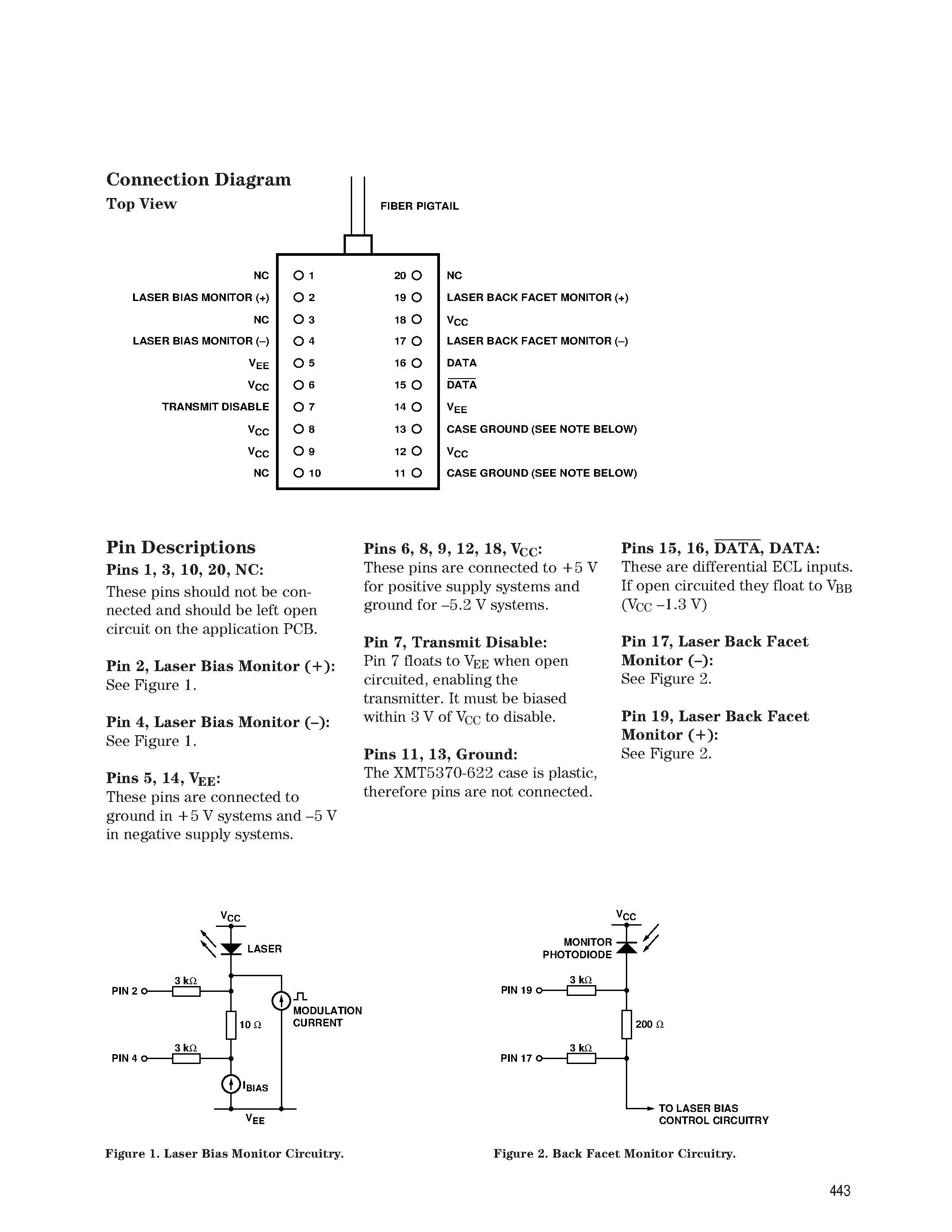 Даташит XMT5160B-622-DN - 622 Mb/s Logic Interface Laser Transmitter страница 2