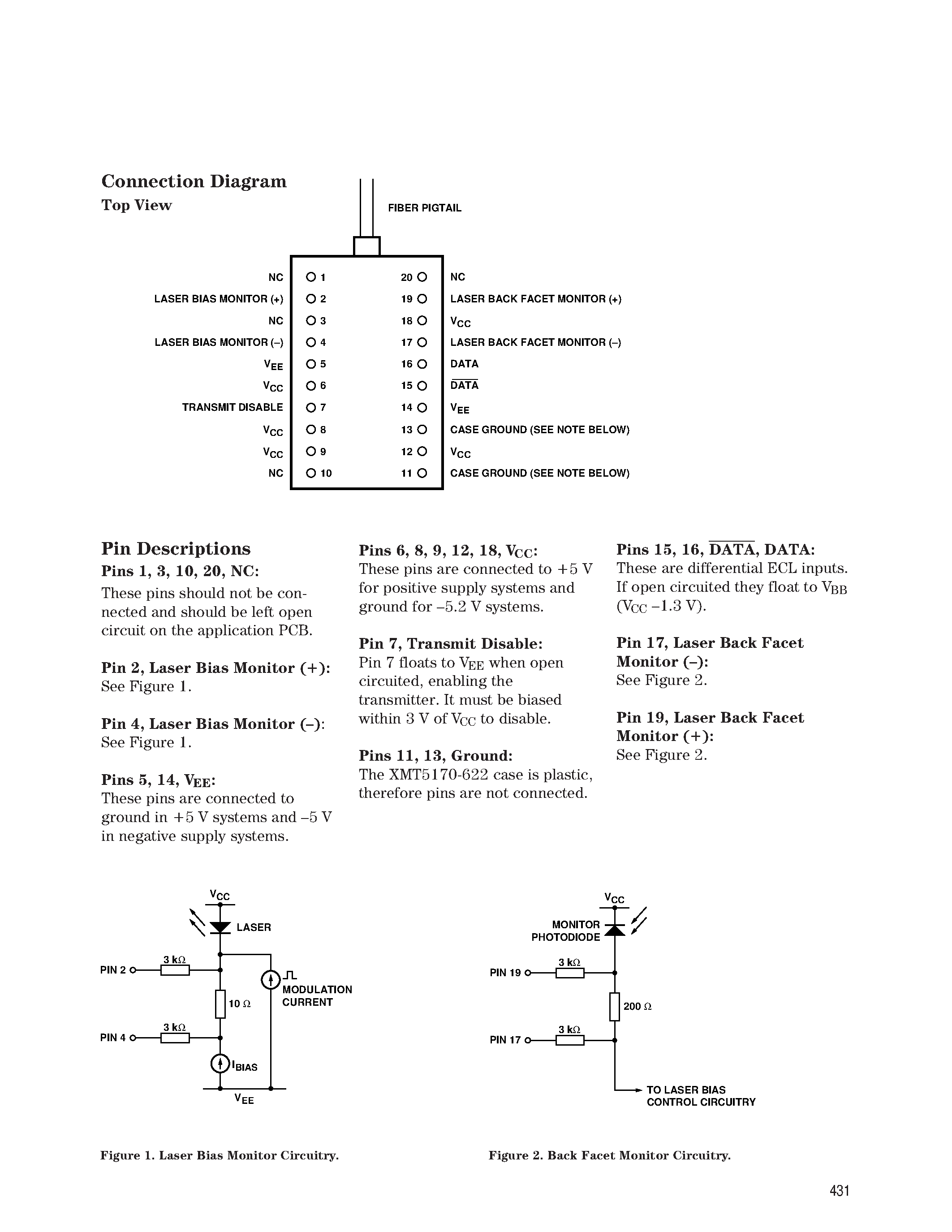 Даташит на микросхему XMT5170-622 страница 2 Даташит XMT5170-622 - 622 Mb/s Logic Interface DFB Laser Transmitter страница 2