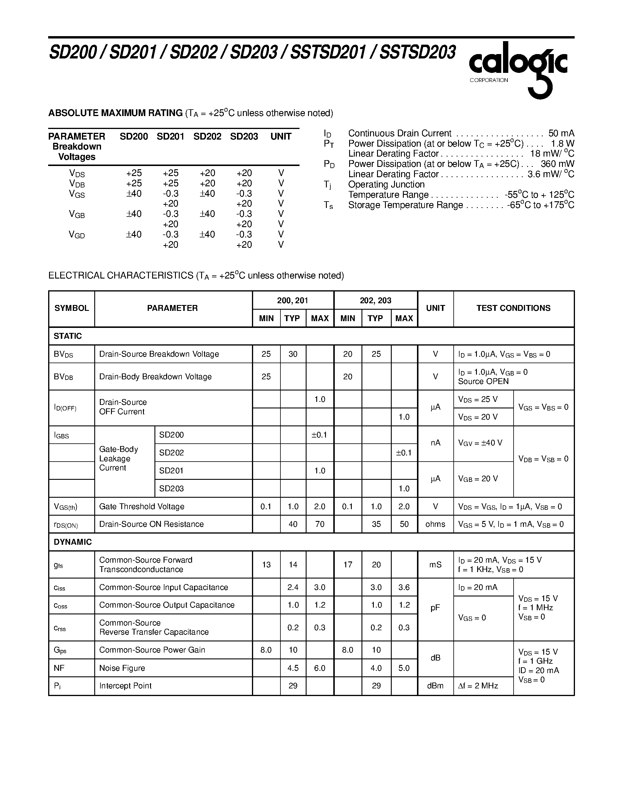 Даташит XSD200 - High-Speed Analog N-Channel Enhancement-Mode DMOS FETS страница 2
