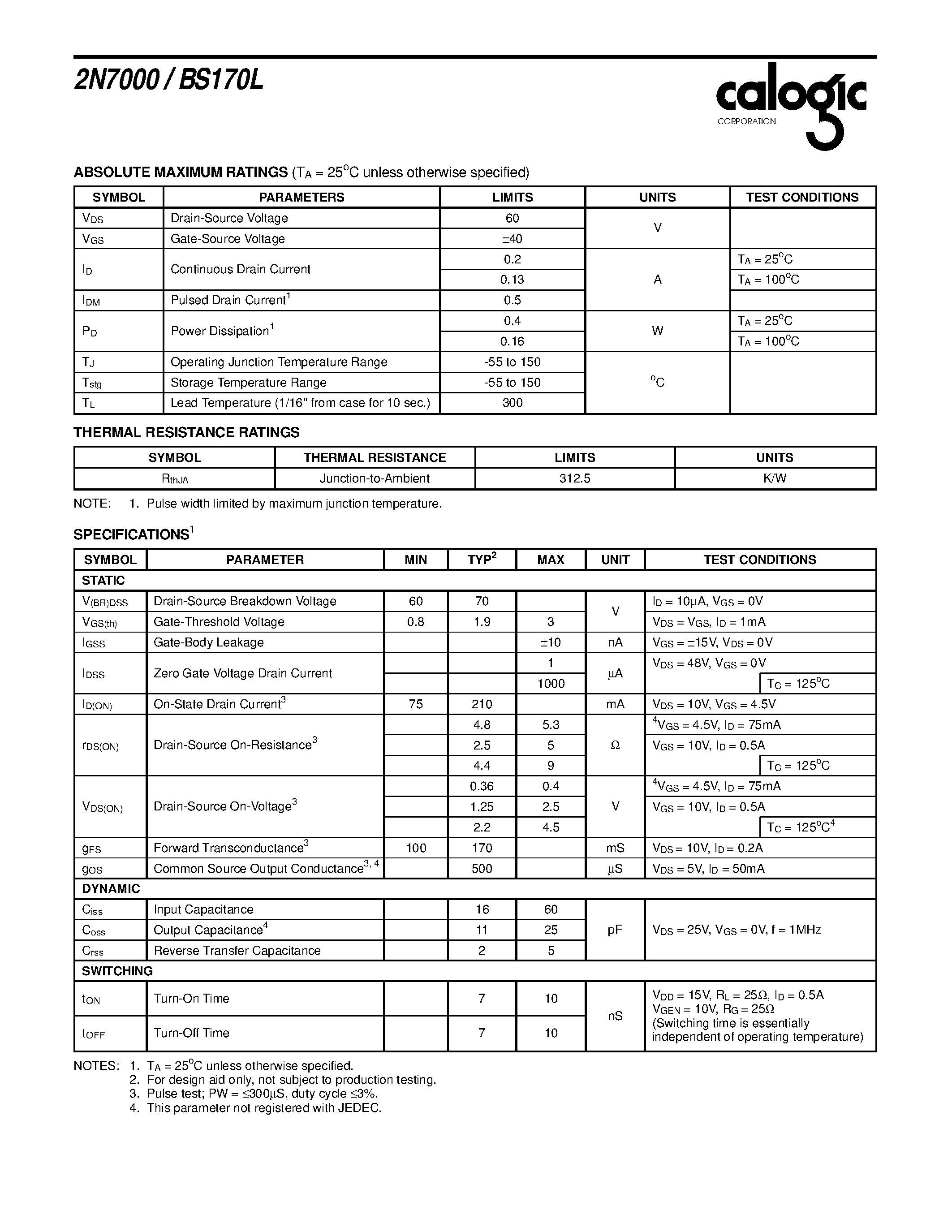 Datasheet X2N7000 - N-Channel Enhancement-Mode MOS Transistor page 2