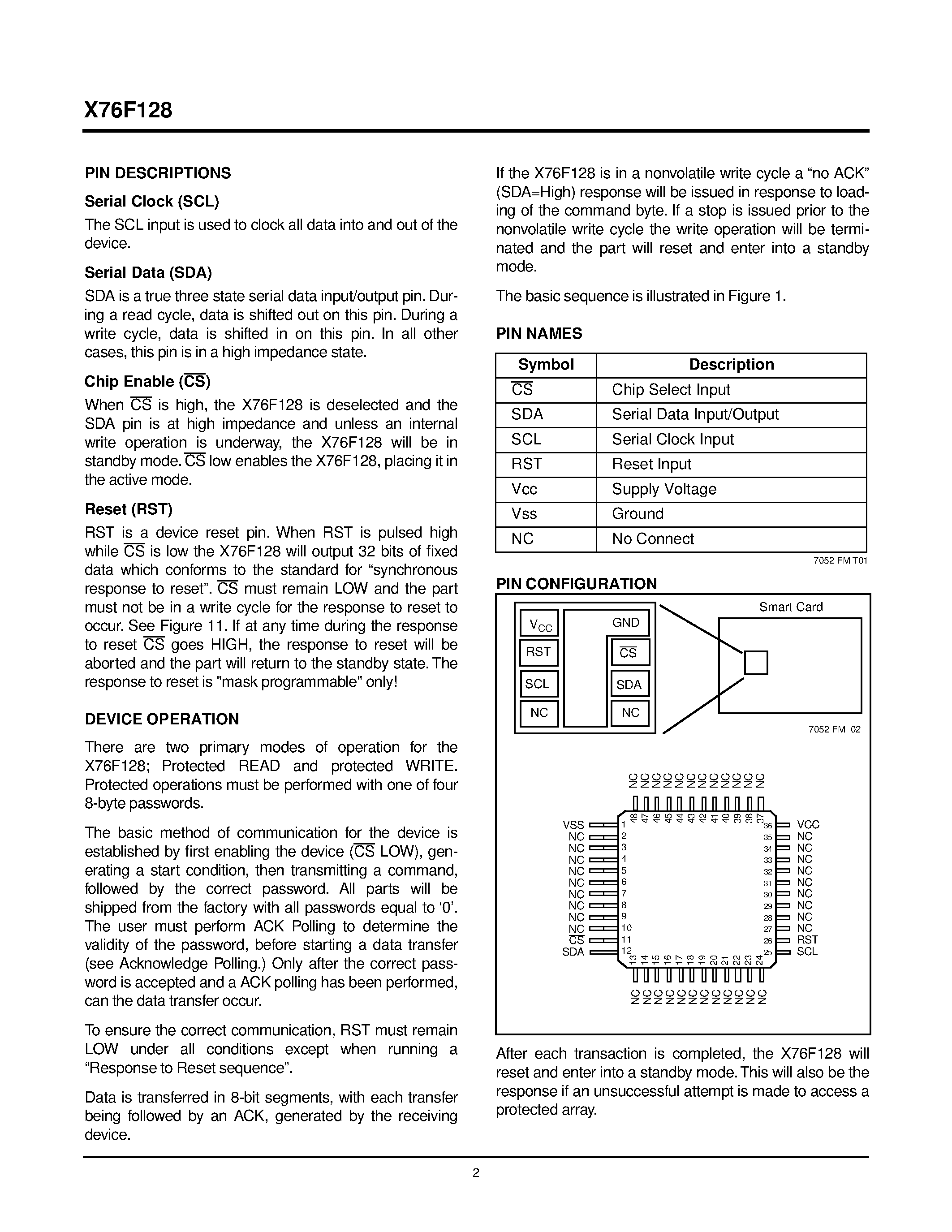 Даташит X76F128LE-2.7 - Secure SerialFlash страница 2