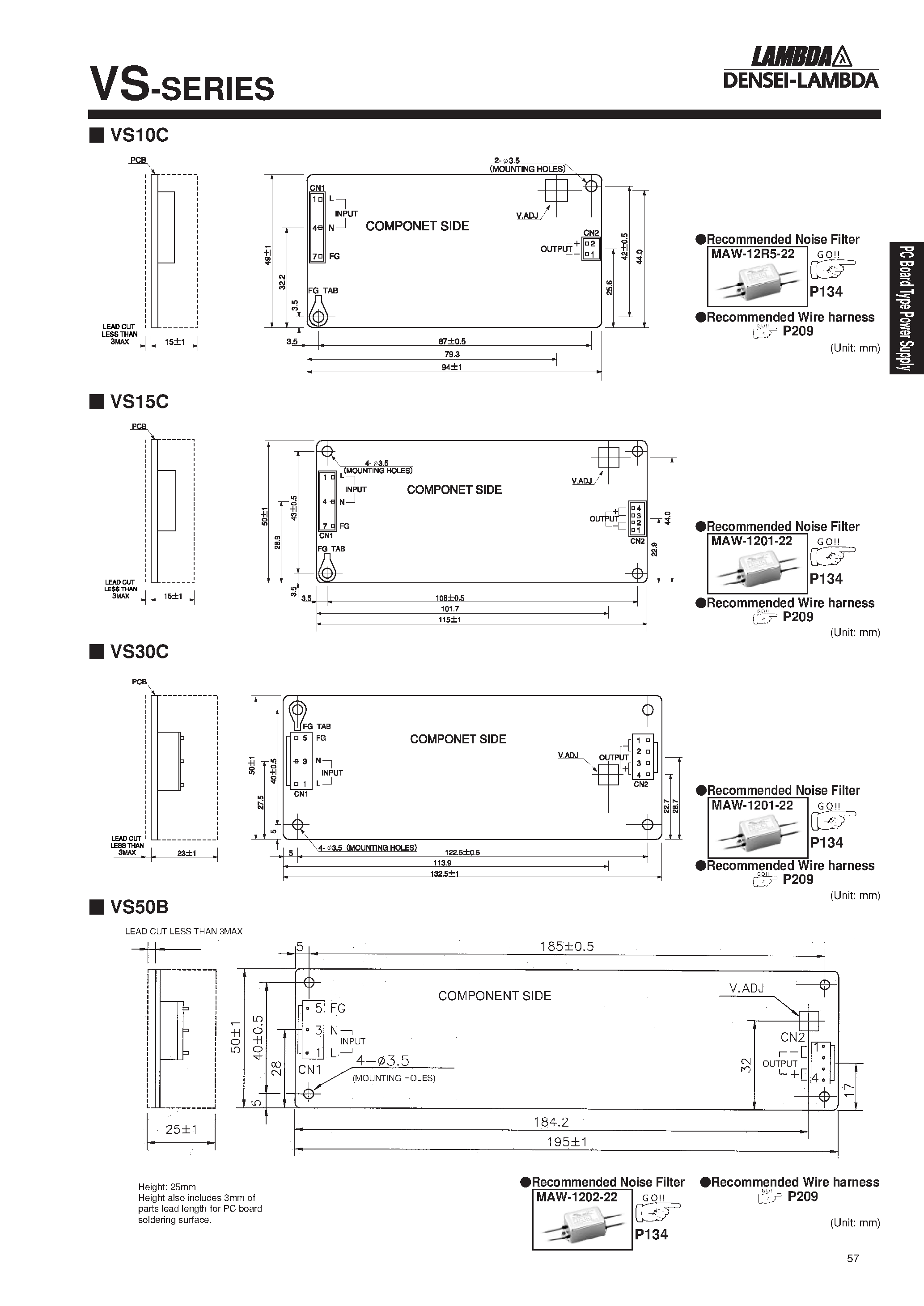 Datasheet VS100B-5 - Single output 10W~150W page 2