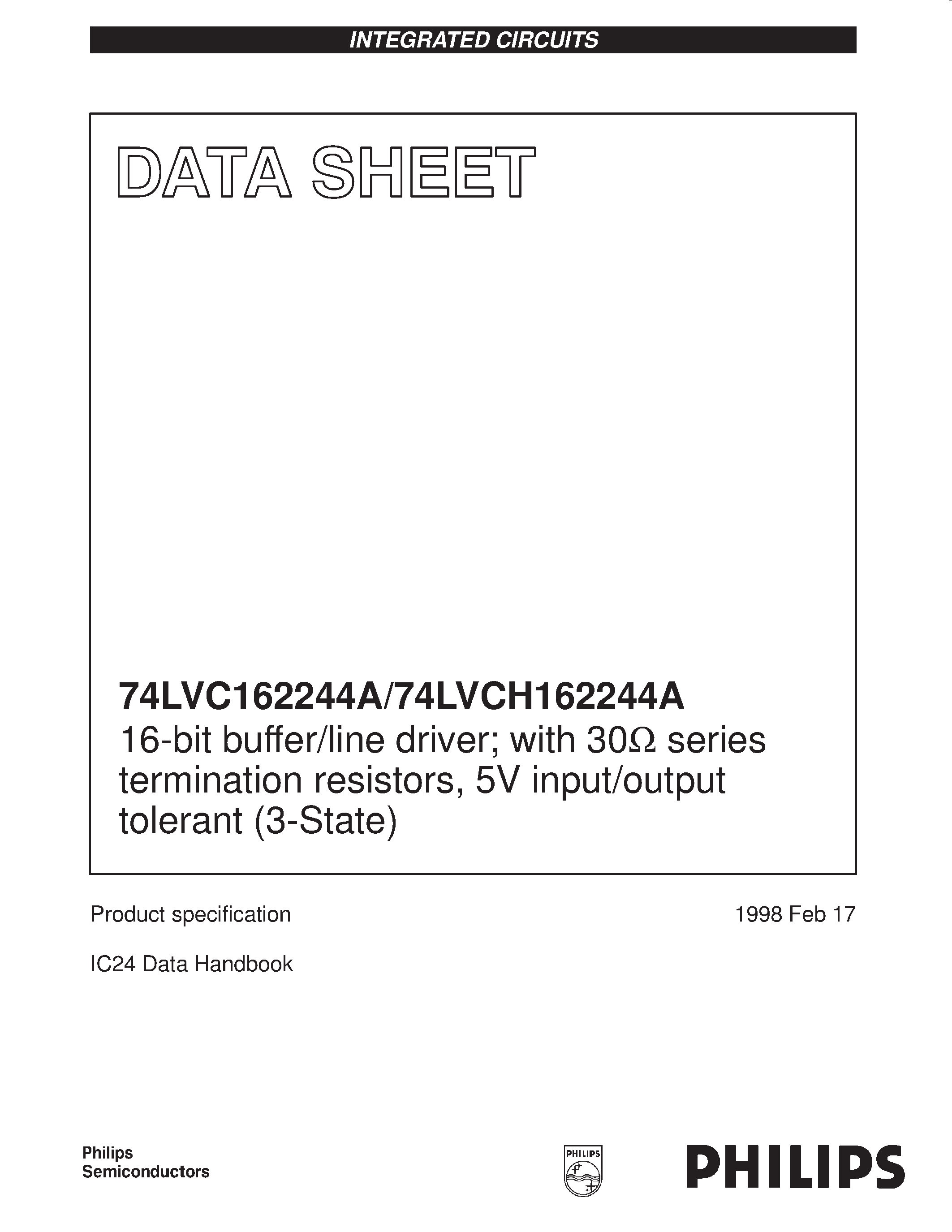 Даташит VC162244ADL - 16-bit buffer/line driver; with 30ohm series termination resistors/ 5V input/output tolerant 3-State страница 1