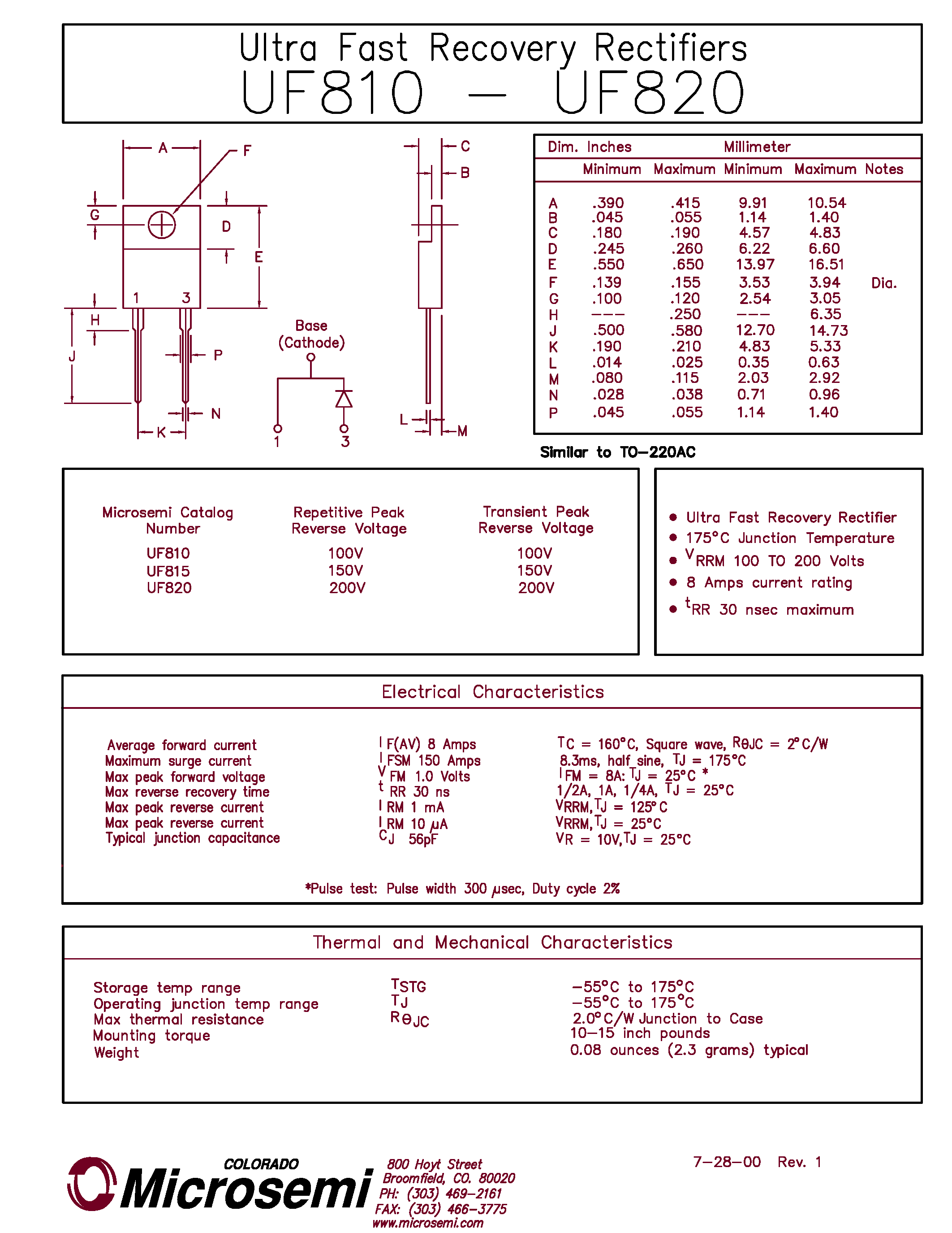 Datasheet VHE1404 page 1 Datasheet VHE1404 - ULTRA FAST RECOVERY RECTIFIER page 1