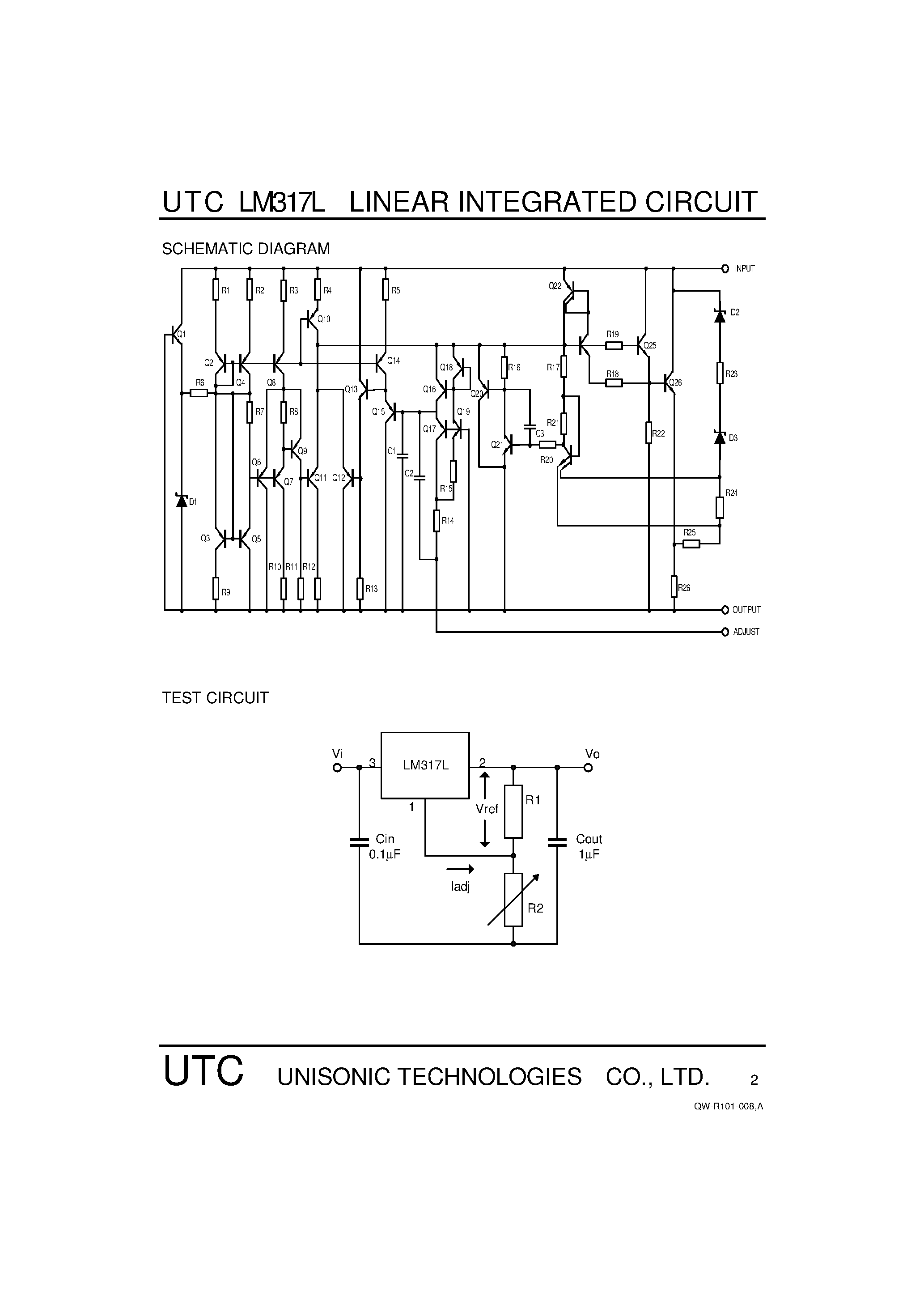 Datasheet UTCLM317L page 2 Datasheet UTCLM317L - LOW CURRENT 1.25V TO 37V ADJUSTABLE VOLTAGE REGULATOR page 2
