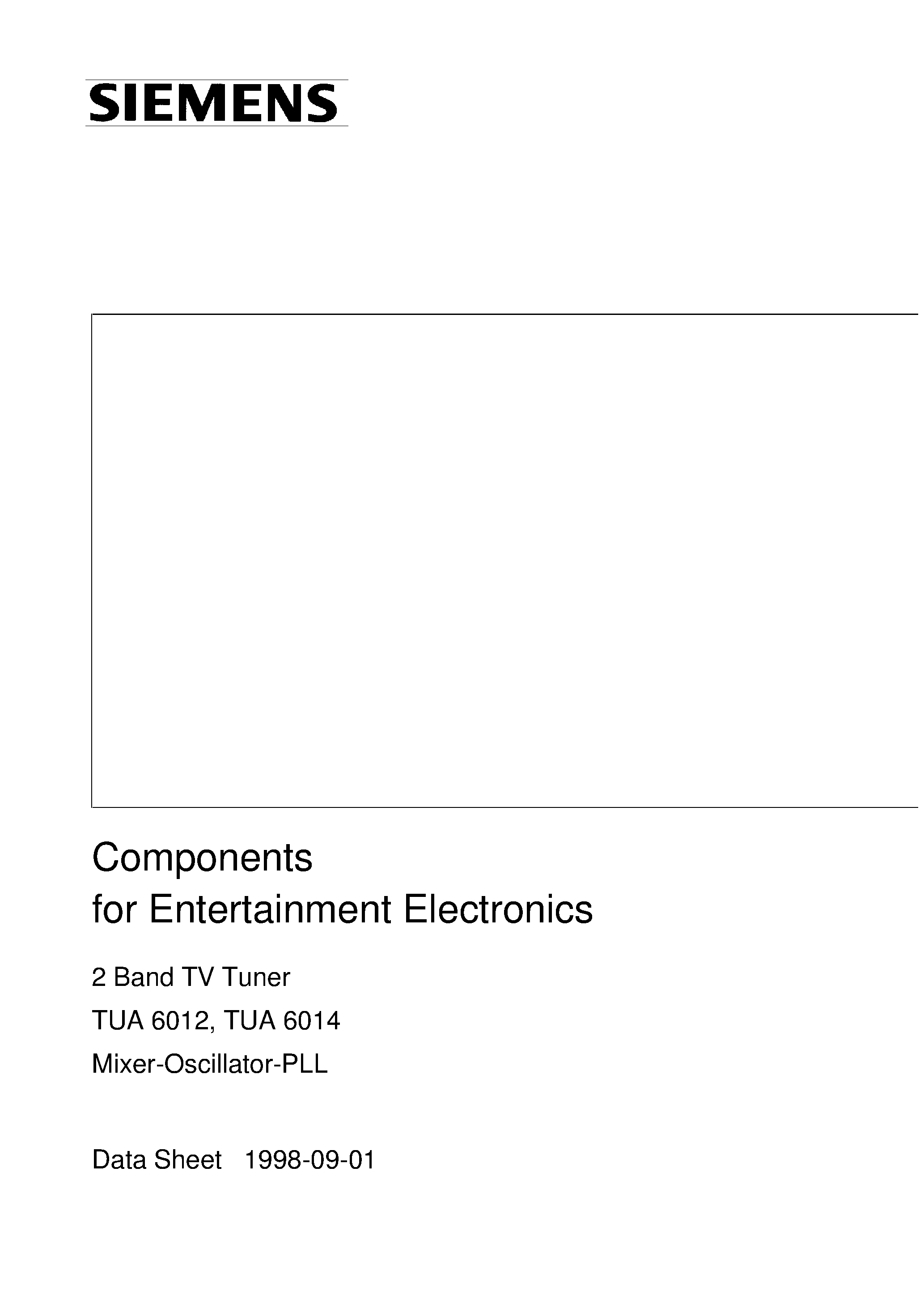 Datasheet TUA6014-S - Components for Entertainment Electronics page 1
