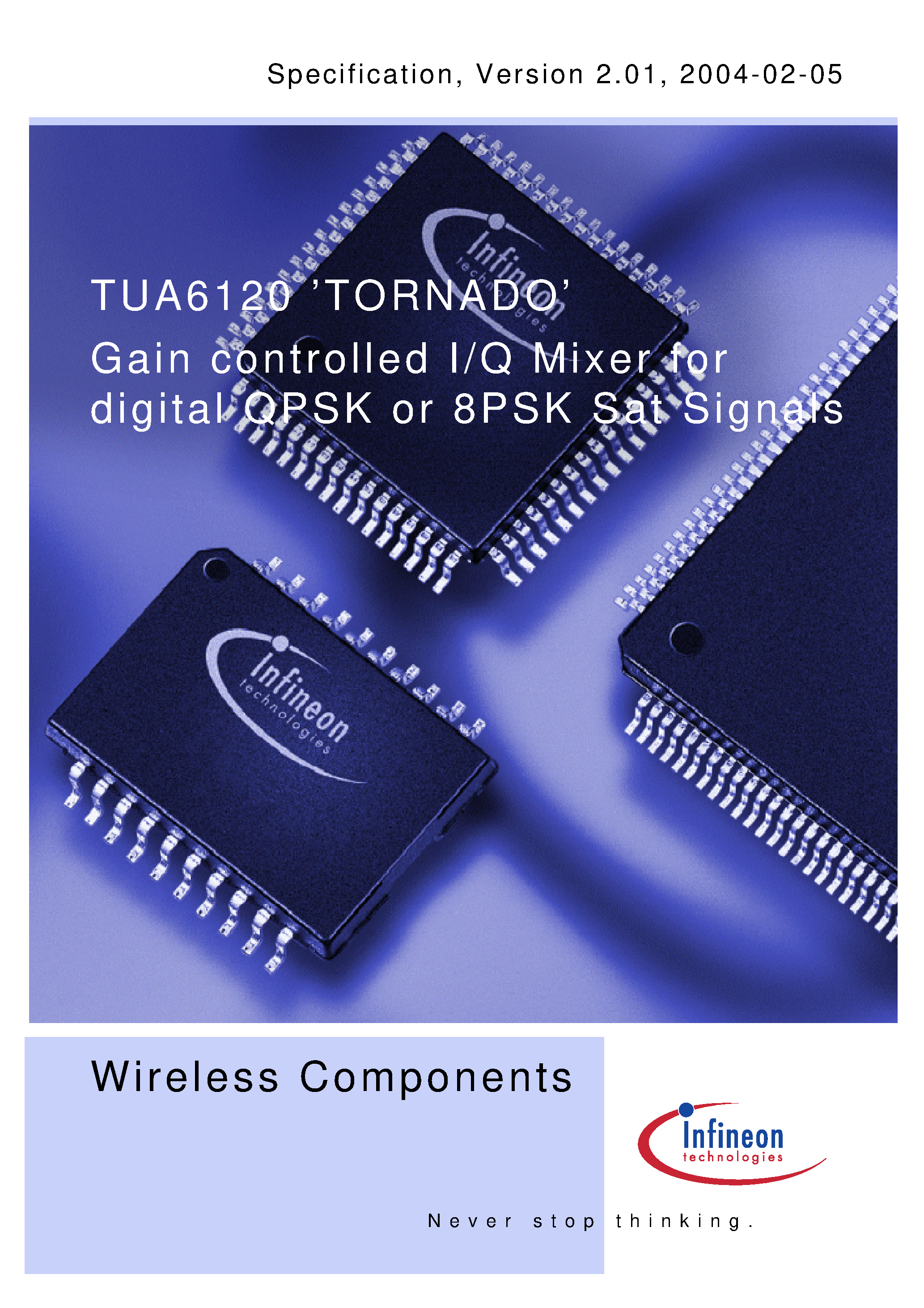 Datasheet TUA6120 - Gain controlled I/Q Mixer for Digital QPSK or 8PSK Sat Signals page 1
