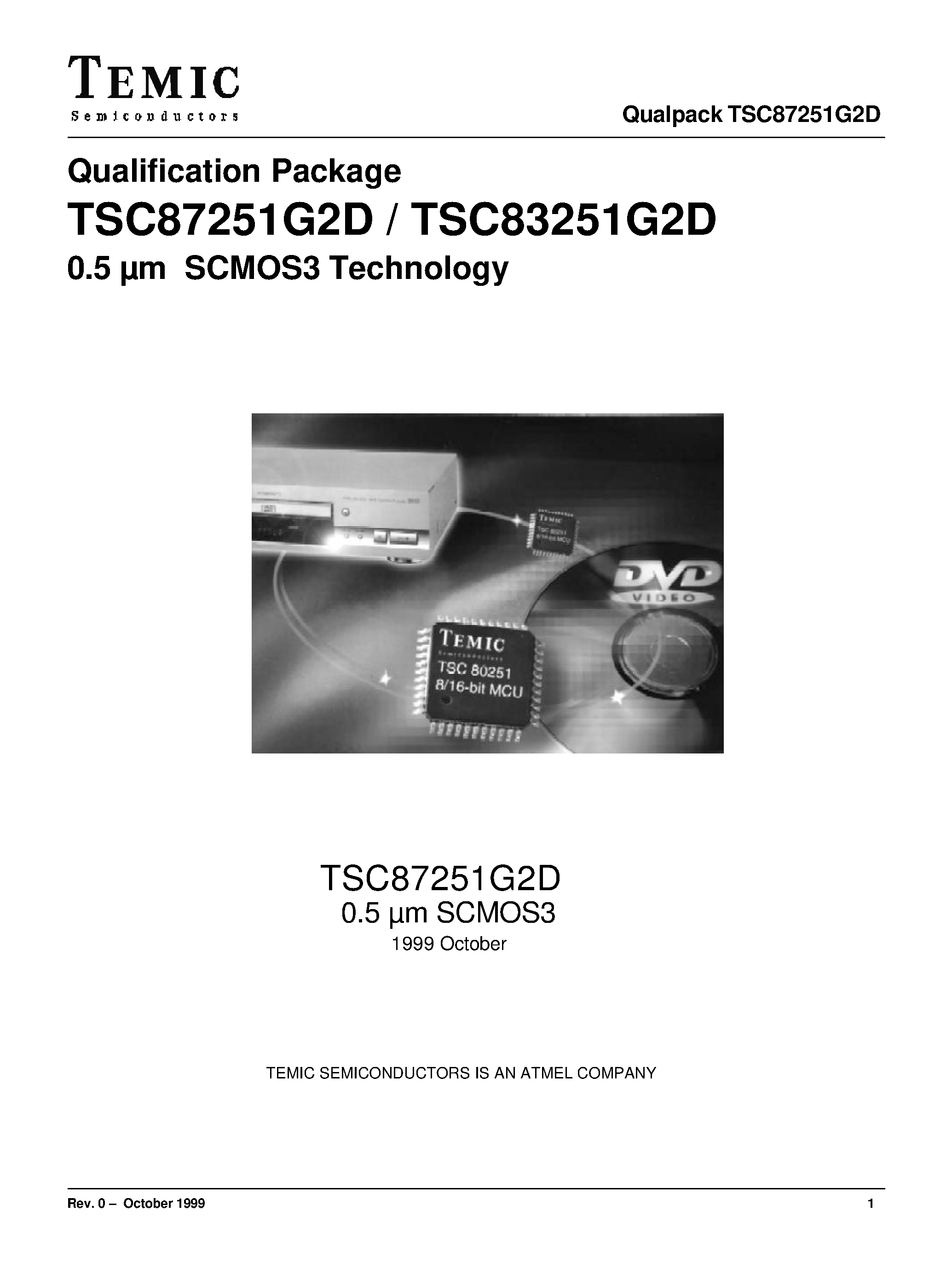 Datasheet TSC87251G2D - 0.5 Um SCMOS3 Technology page 1