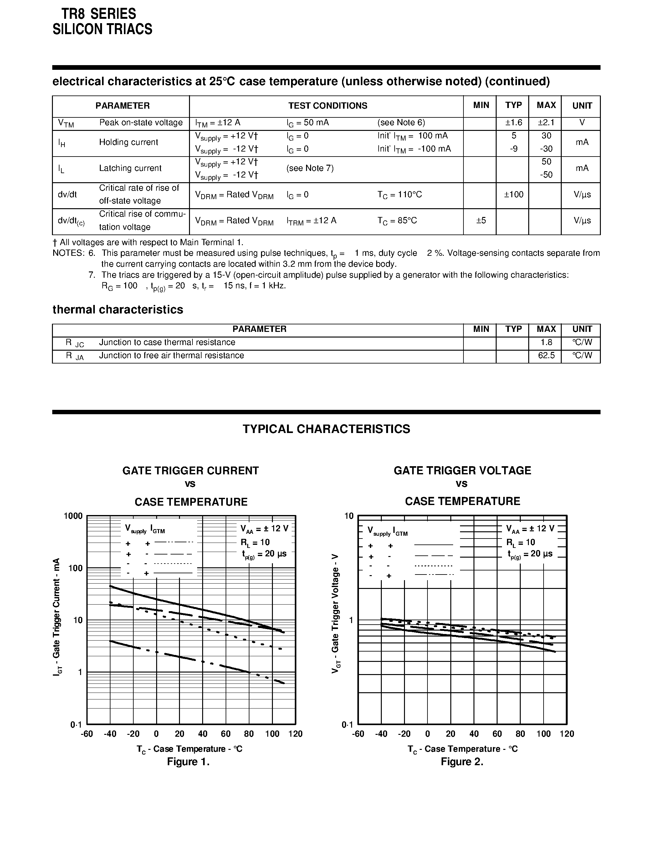Datasheet TR8-600-70 - SILICON TRIACS page 2