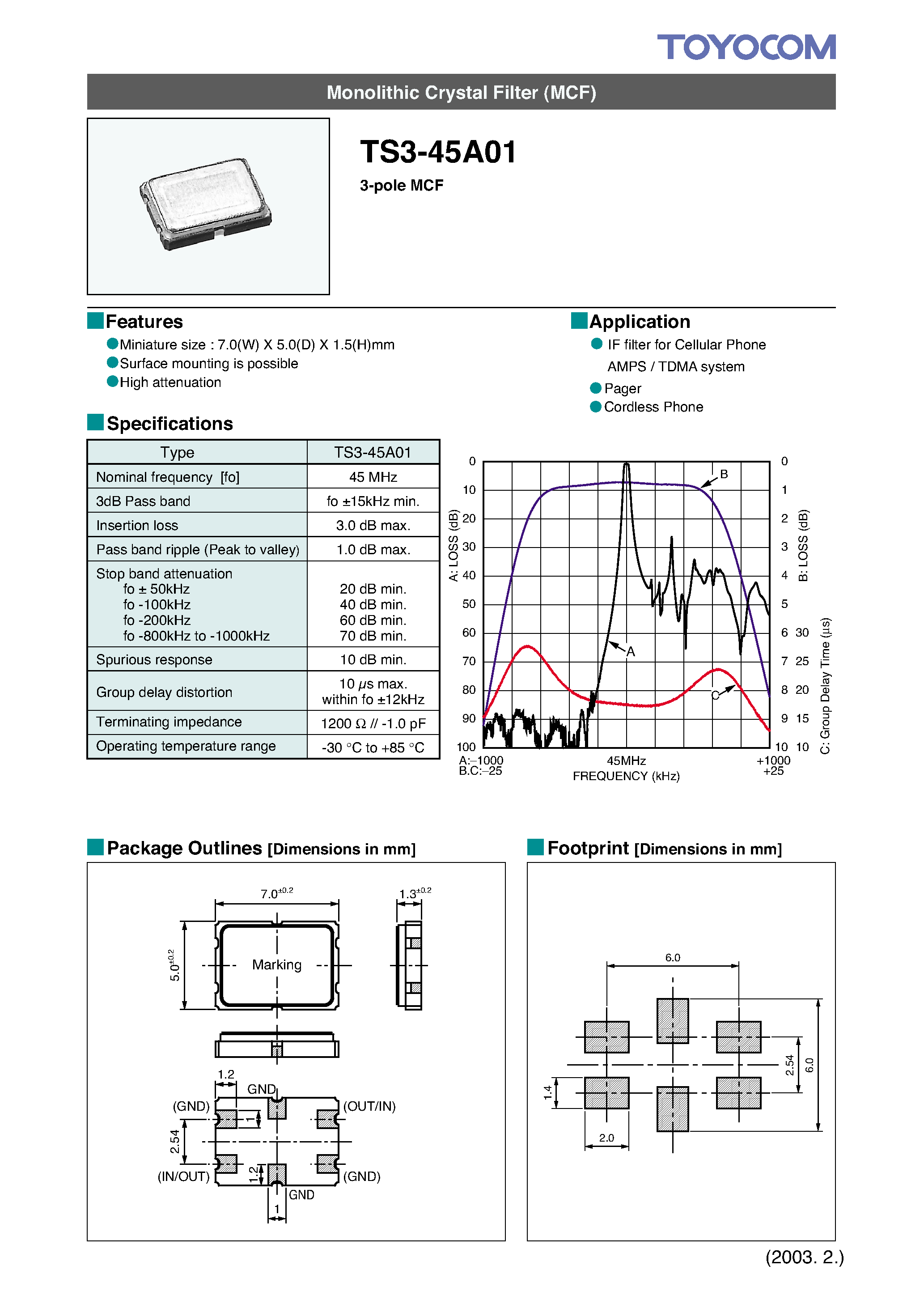 Datasheet TS3-45A01 - 3-pole MCF page 1