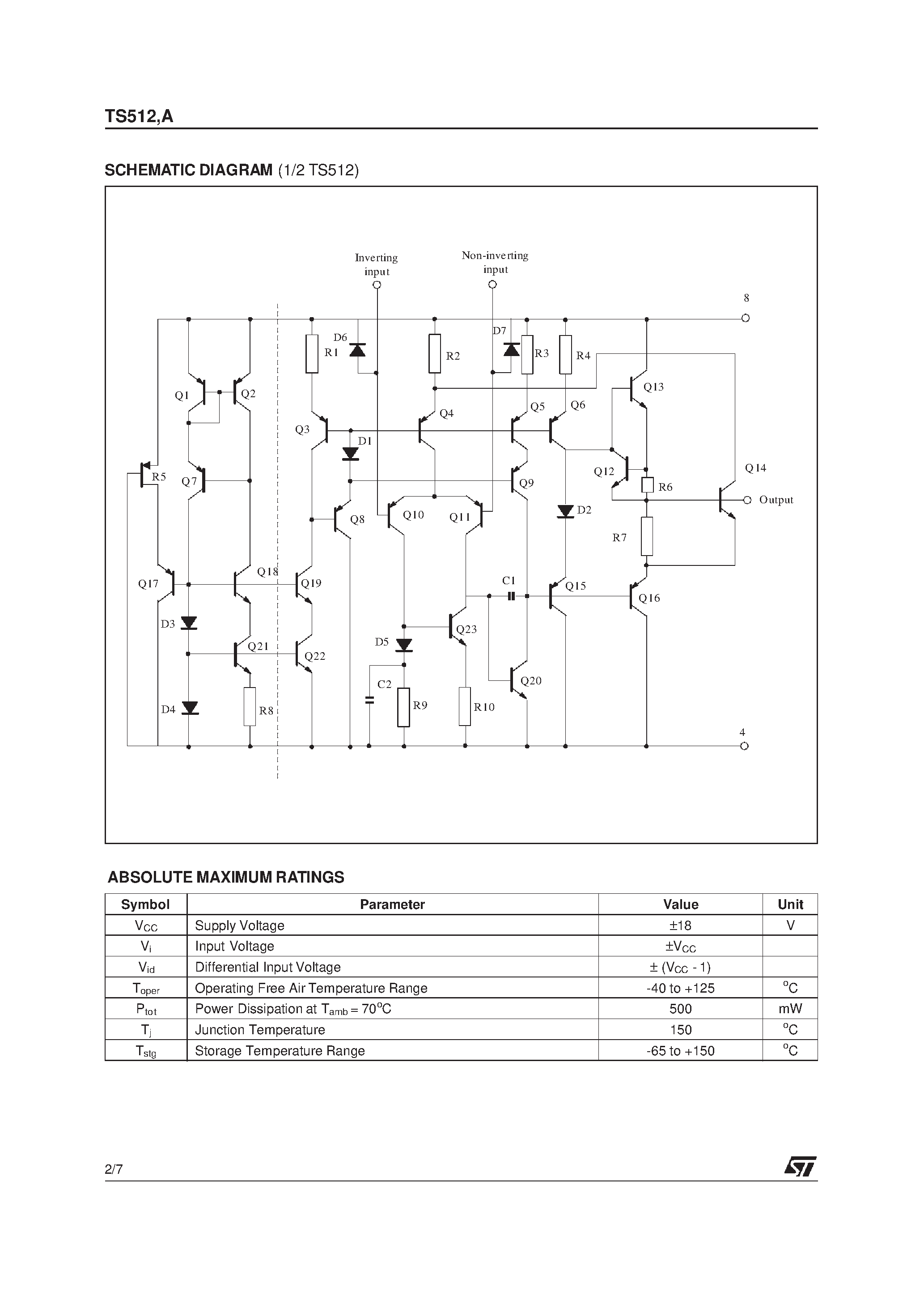 Даташит на микросхему TS512AI страница 2 Даташит TS512AI - HIGH SPEED PRECISION DUAL OPERATIONAL AMPLIFIERS страница 2