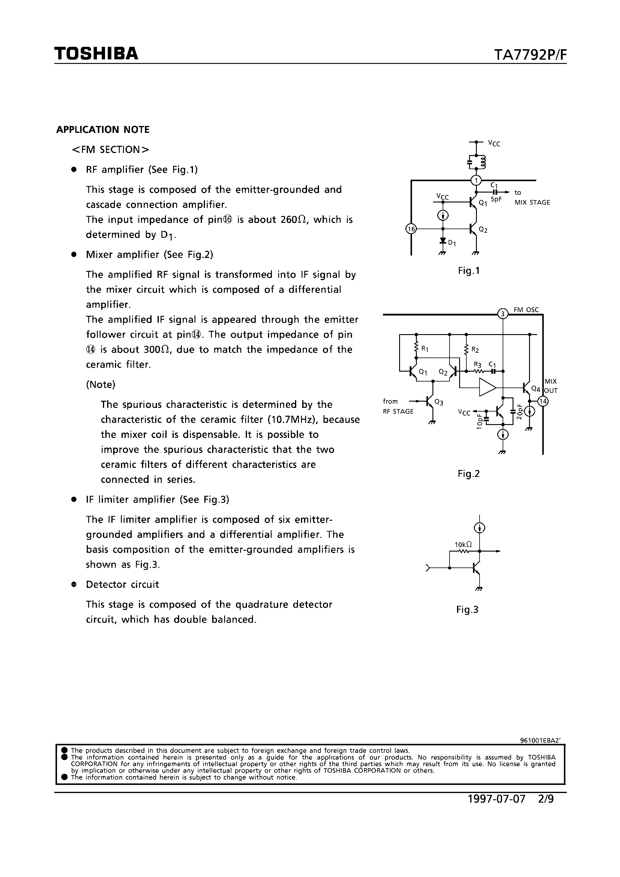 Даташит на микросхему TS7792 страница 2 Даташит TS7792 - AM/FM 1 CHIP TUNER SYSTEM IC (1.5V USE) страница 2