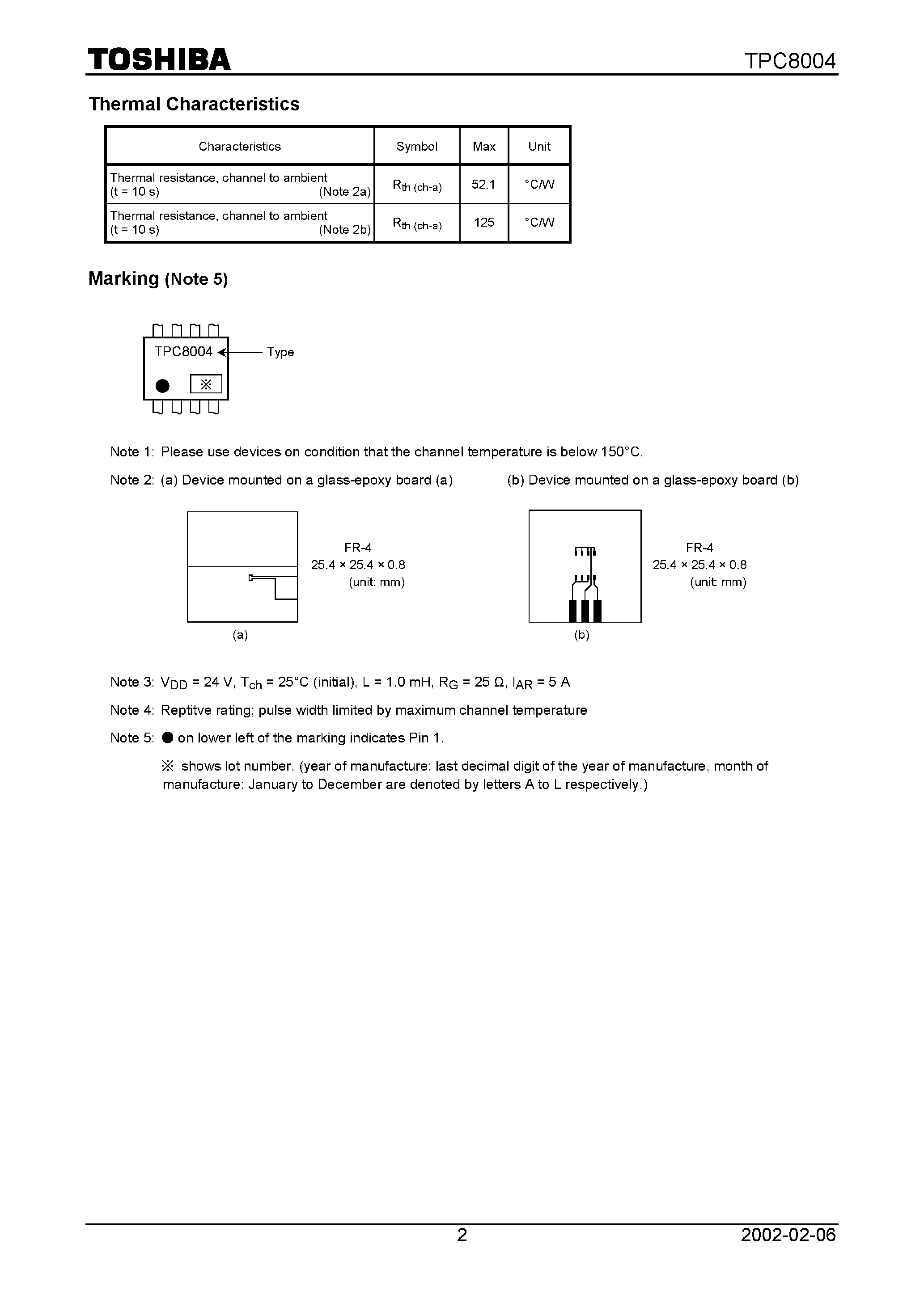 Datasheet TPC8004 - Silicon N Channel MOS Type (MOSVI) page 2