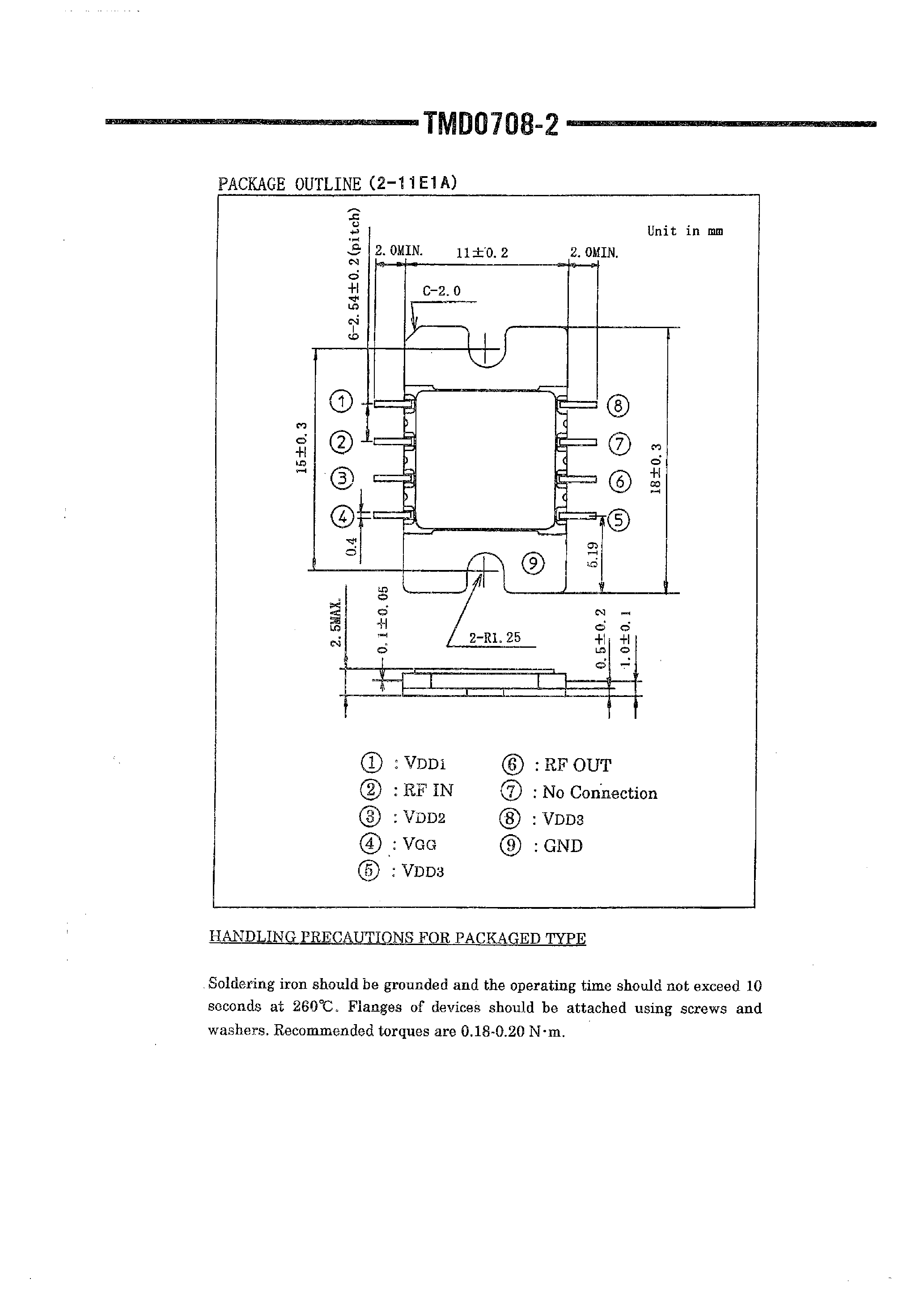 Datasheet TMD0708-2 - POWER GAAS MMIC page 2