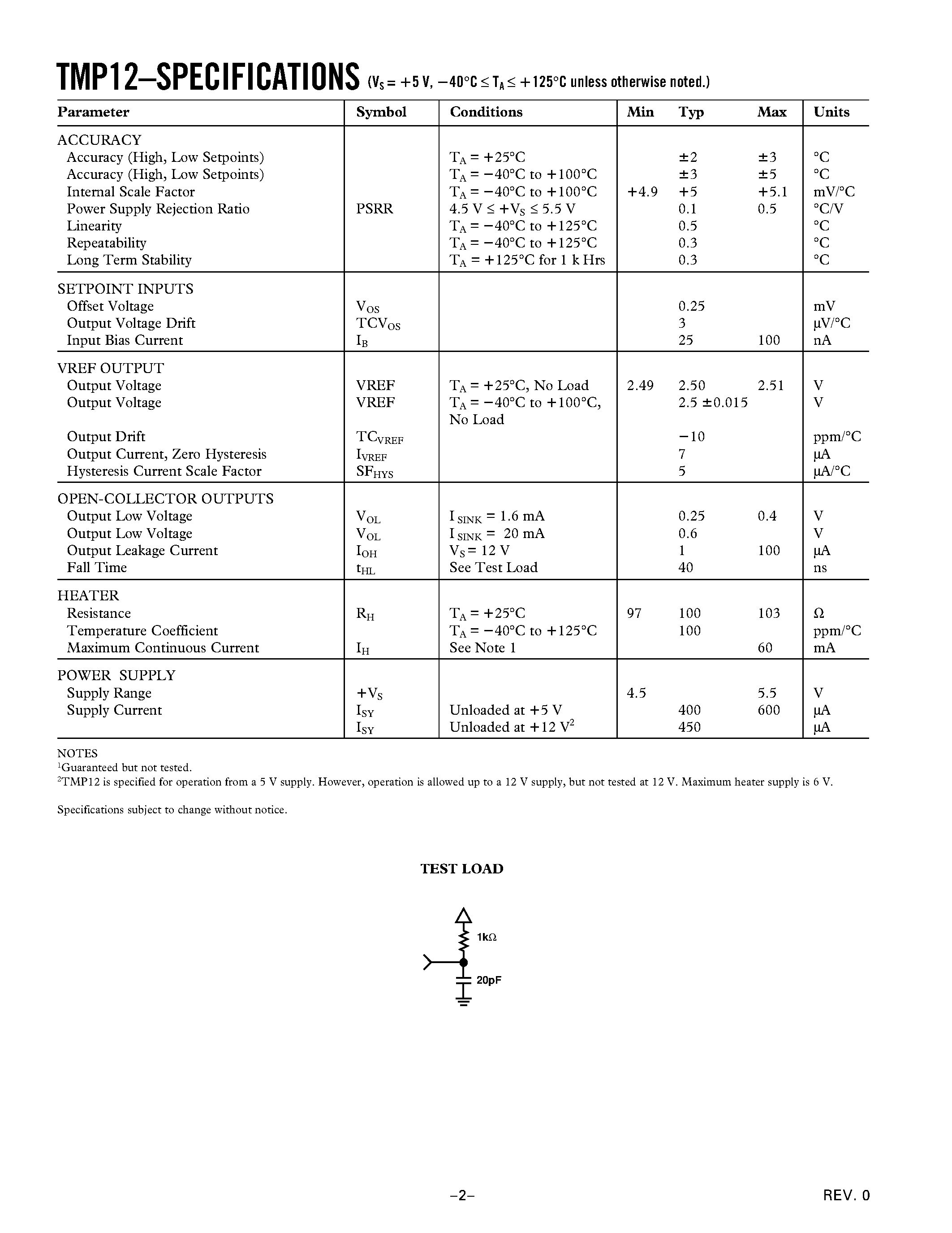 Даташит TMP12FS - Airflow and Temperature Sensor страница 2