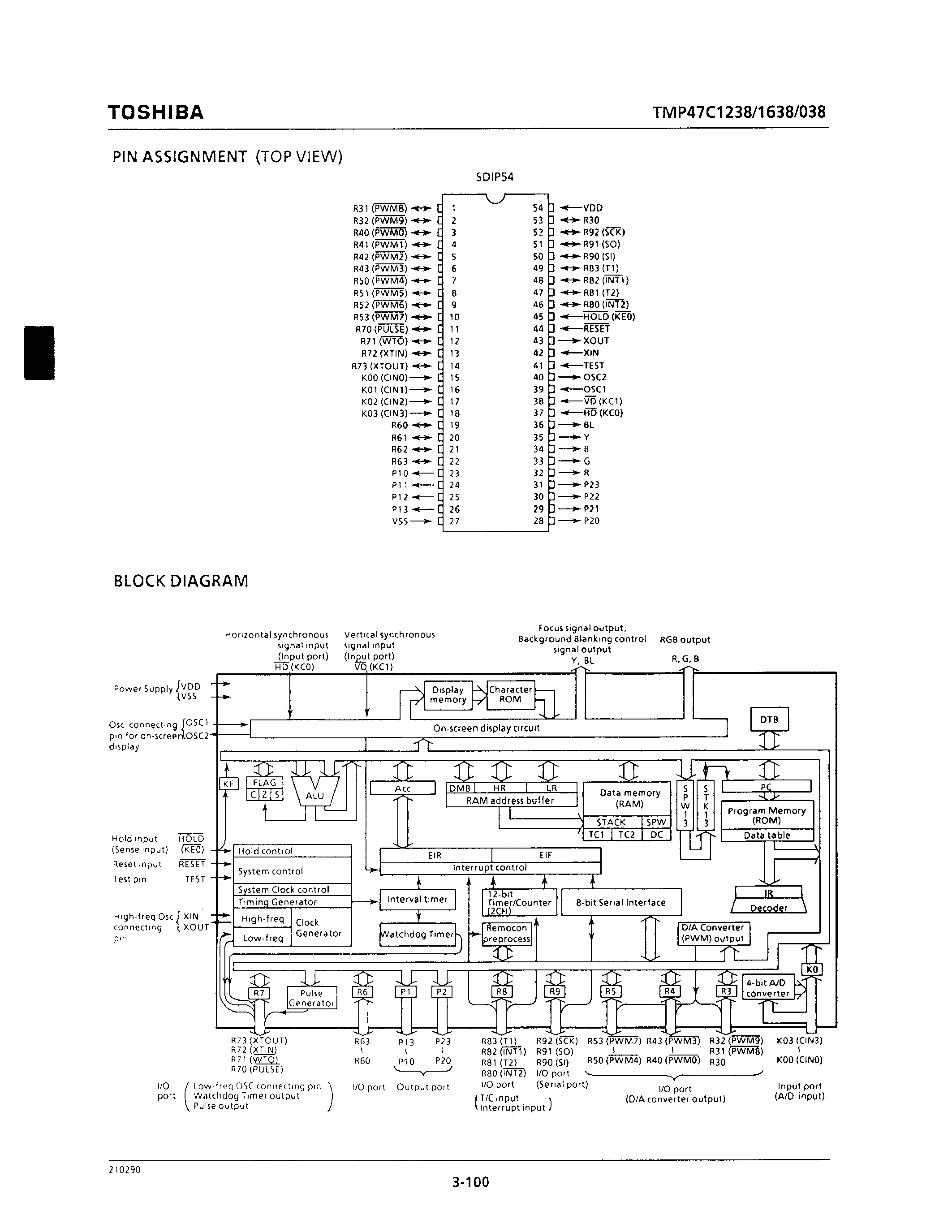 Datasheet TMP47C1638N - CMOS 4-BIT MICROCONTROLLER page 2