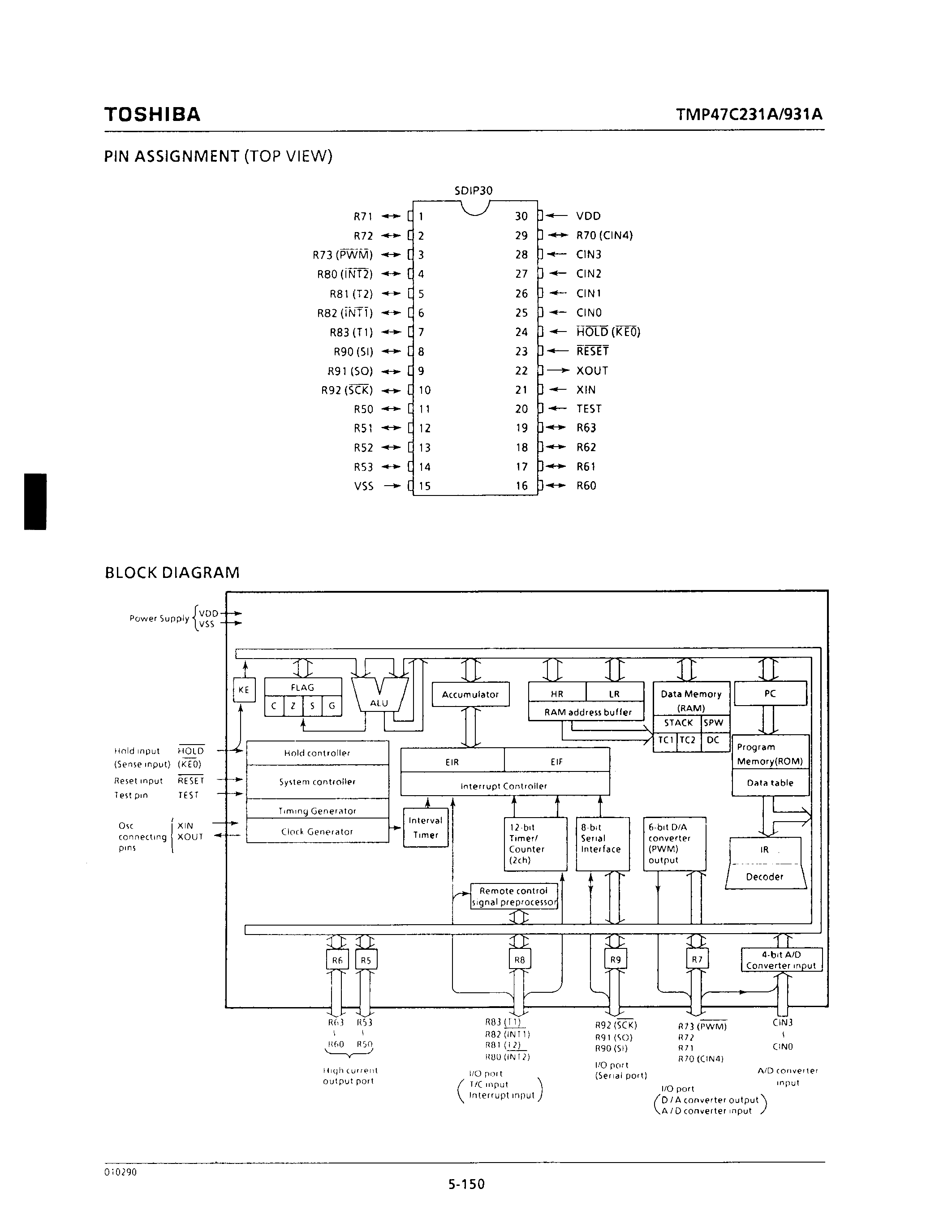 Datasheet TMP47C231 - CMOS 4-BIT MICROCONTROLLER page 2