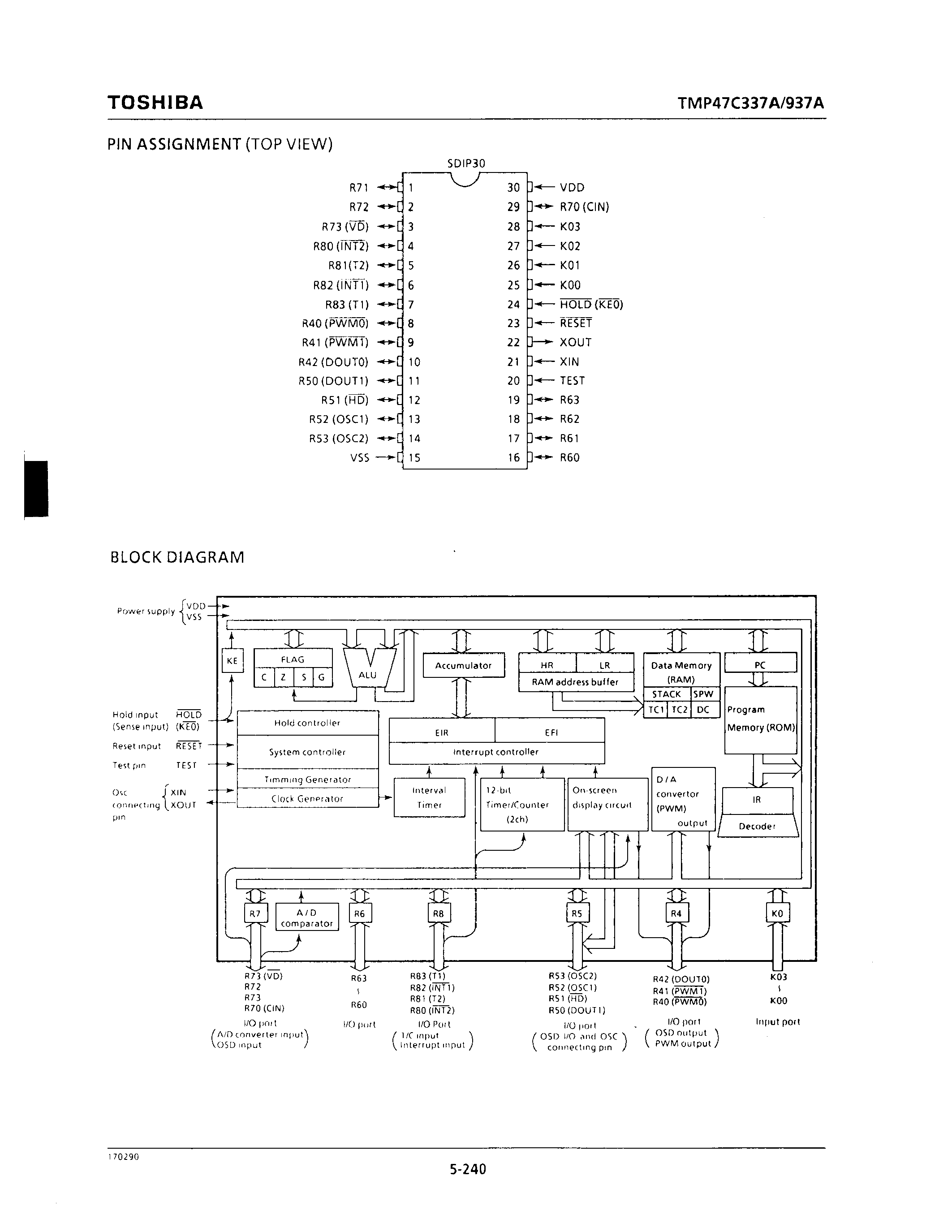 Даташит TMP47C337AN - CMOS 4-BIT MICROCONTROLLER страница 2