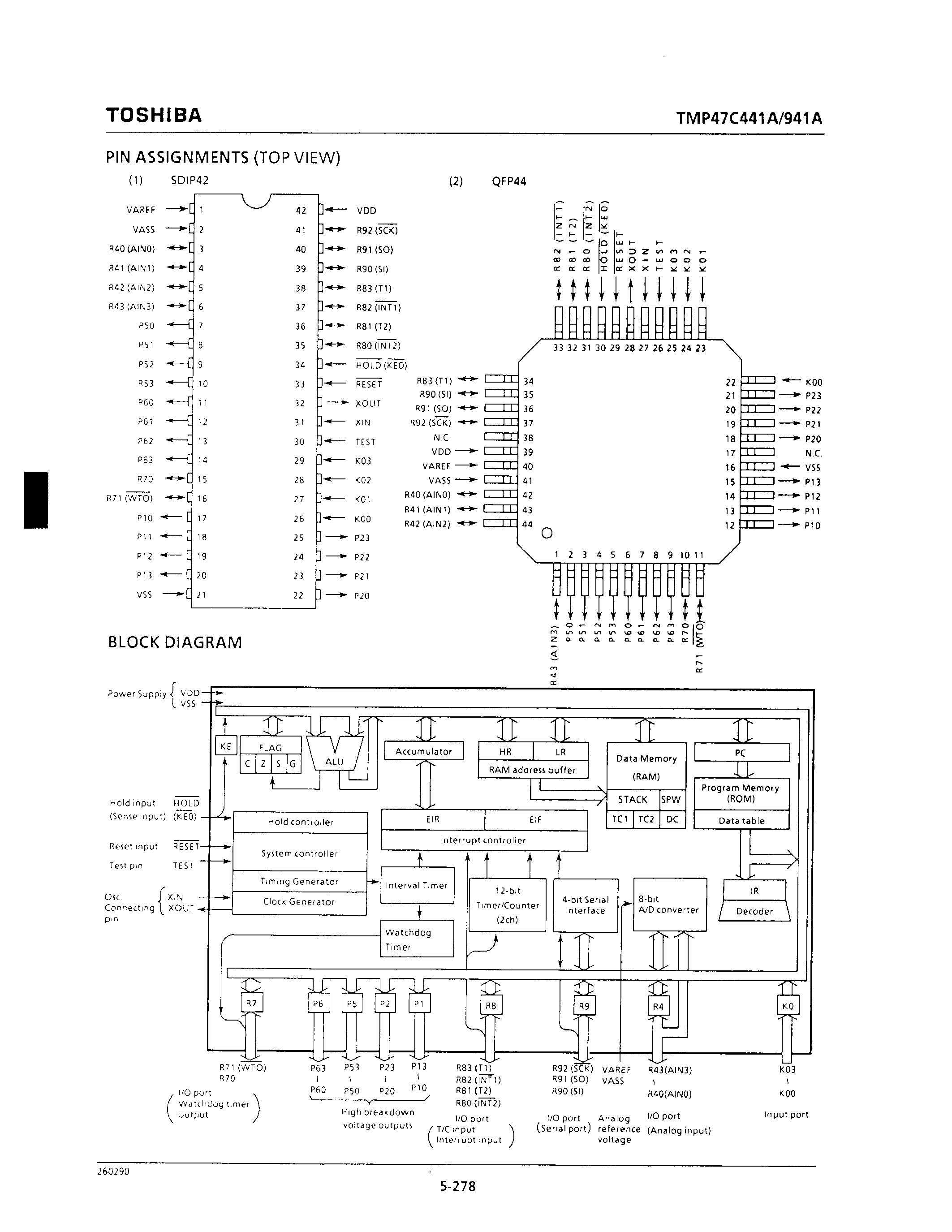 Даташит TMP47C441AN - CMOS 4-BIT MICROCONTROLLER страница 2