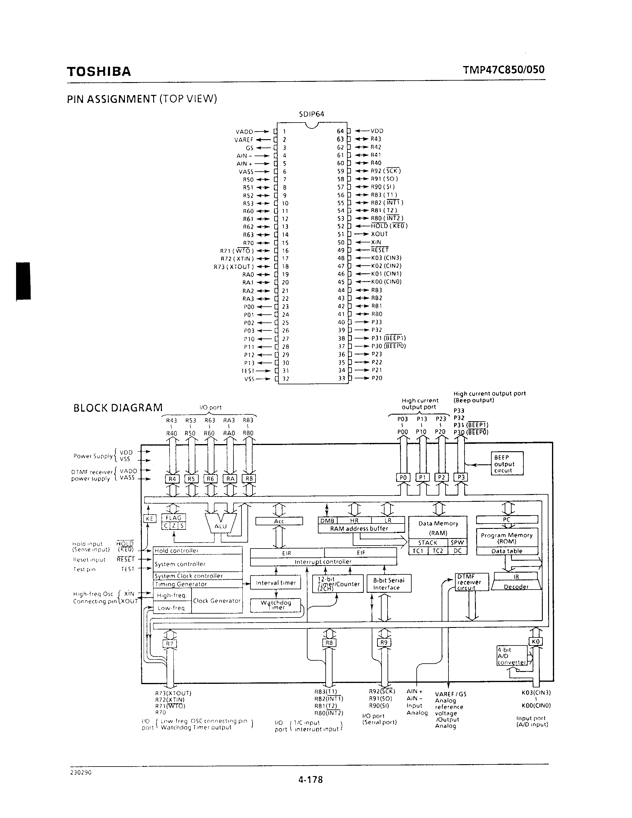 Даташит TMP47C850N - CMOS 4-BIT MICROCONTROLLER страница 2