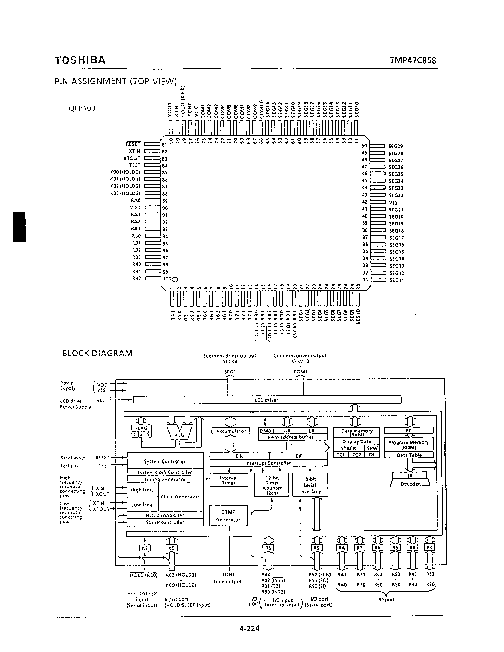 Даташит TMP47C858F - CMOS 4-BIT MICROCONTROLLER страница 2