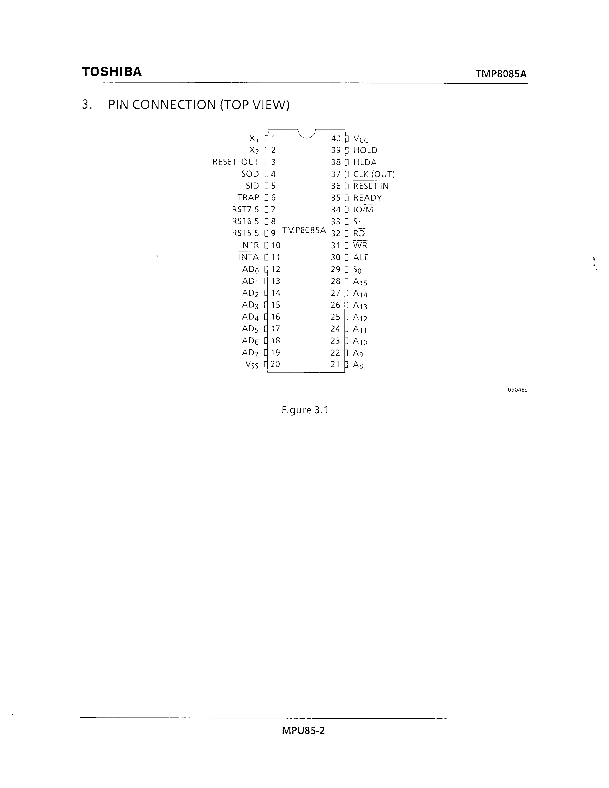 Datasheet TMP8085AHP-2 - 8-Bit Microprocessor page 2