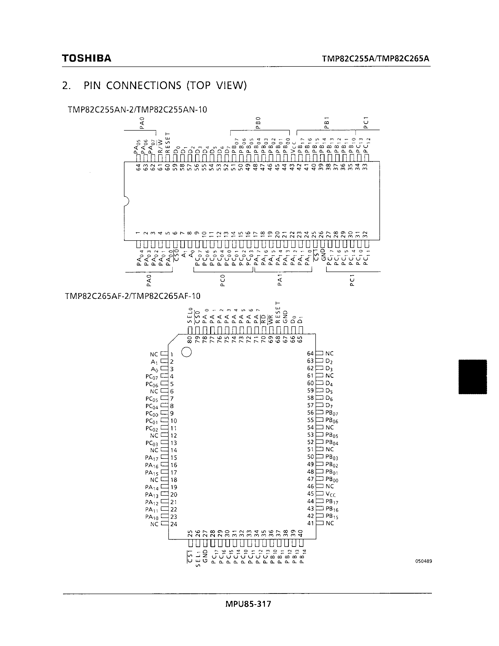 Datasheet TMP82C255AN-2 - CMOS PROGRAMMABLE PERIPHERAL INTERFACE page 2