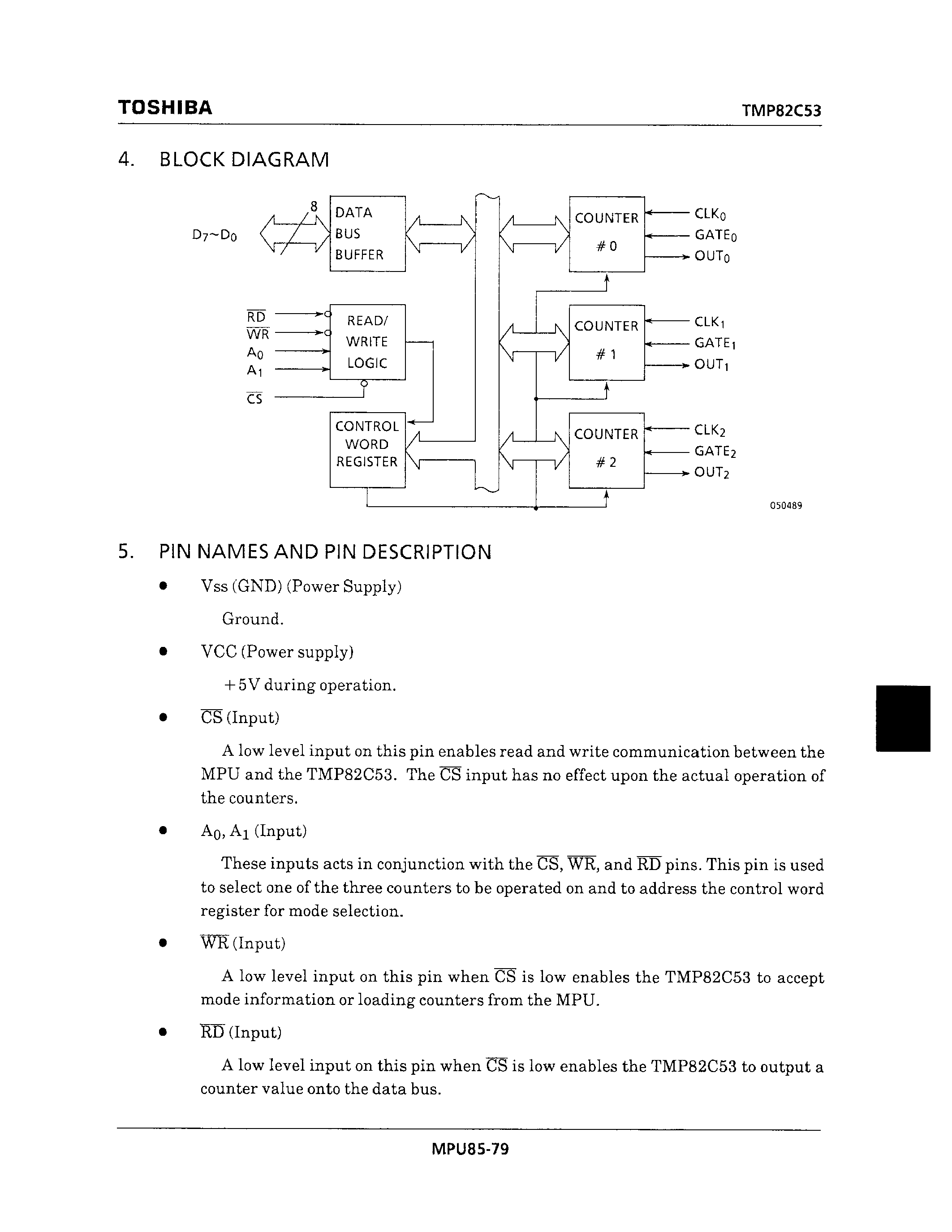 Datasheet TMP82C53P-2 - PROGRAMMABLE INTERVAL TIMER page 2