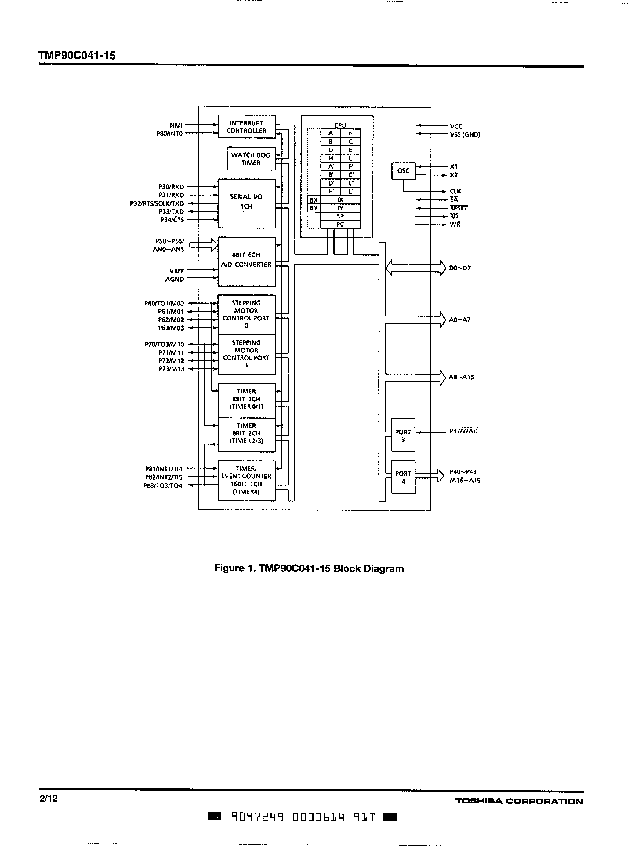 Datasheet TMP90C041N-15 - CMOS 8-BIT MICROCONTROLLERS page 2