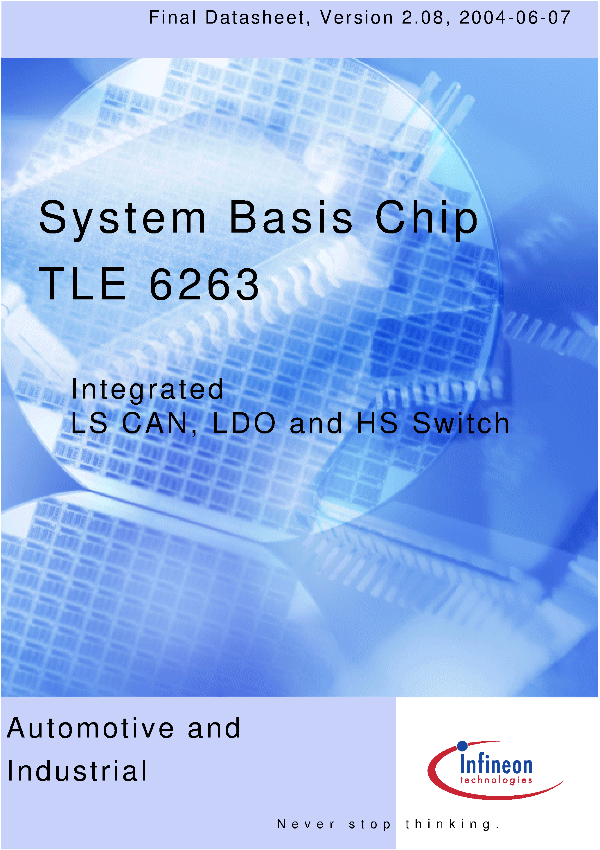 Datasheet TLE6263G - LS CAN/ LDO and HS Switch page 1