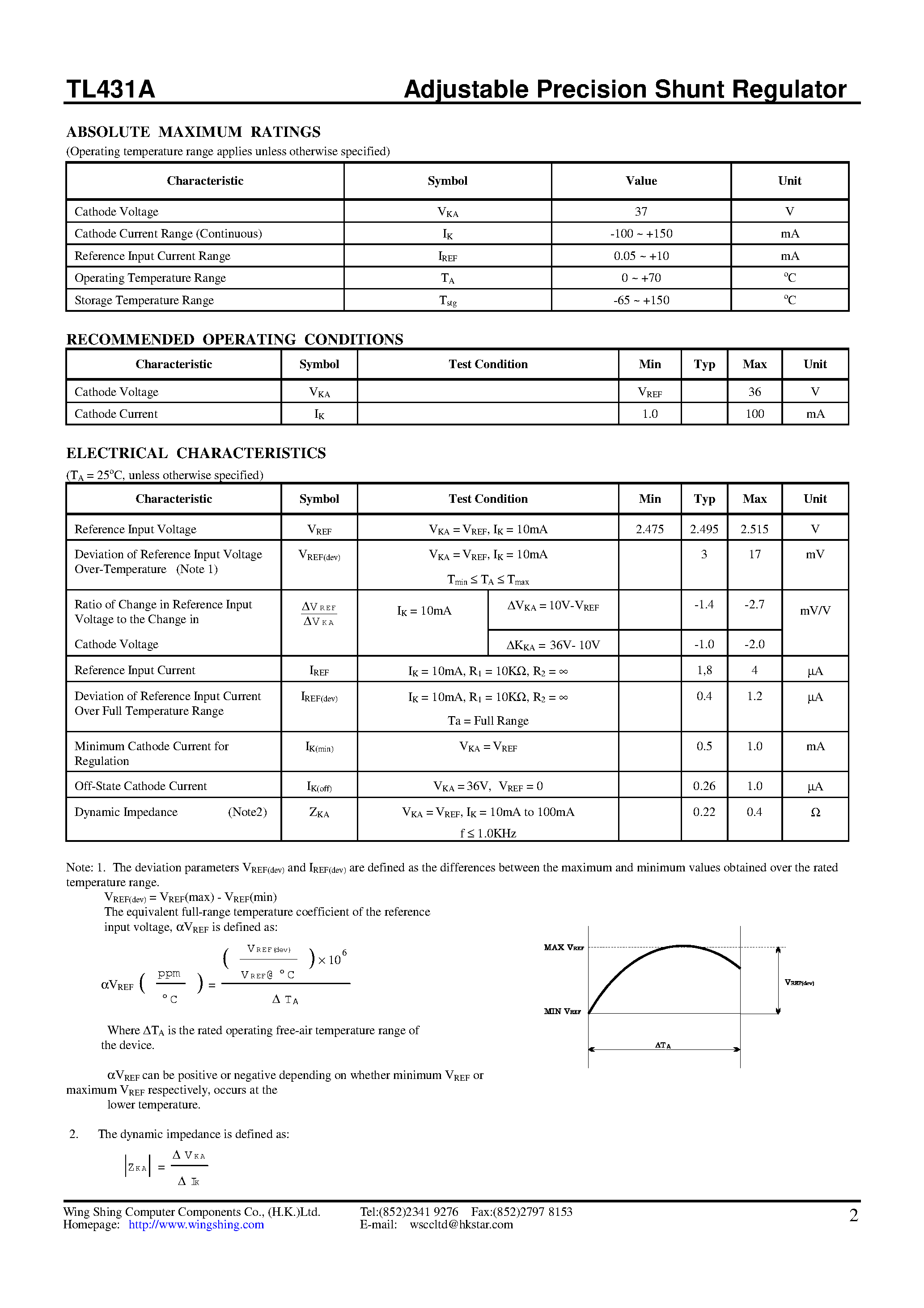 Даташит на микросхему TL431CLP страница 2 Даташит TL431CLP - Adjustable Precision Shunt Regulator страница 2