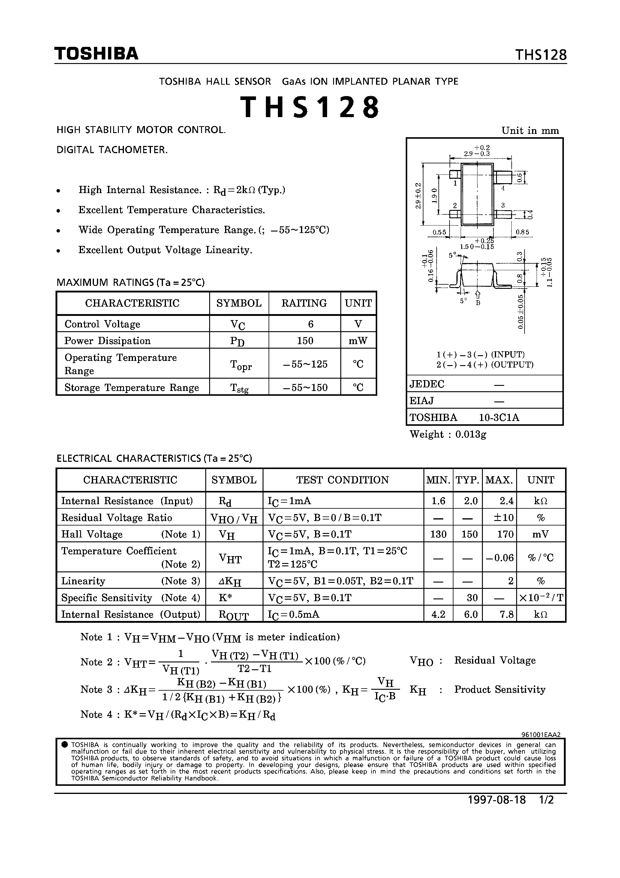 Даташит на микросхему THS128 страница 1 Даташит THS128 - HIGH STABILITY MOTOR CONTROL. DIGITAL TACHOMETER. страница 1