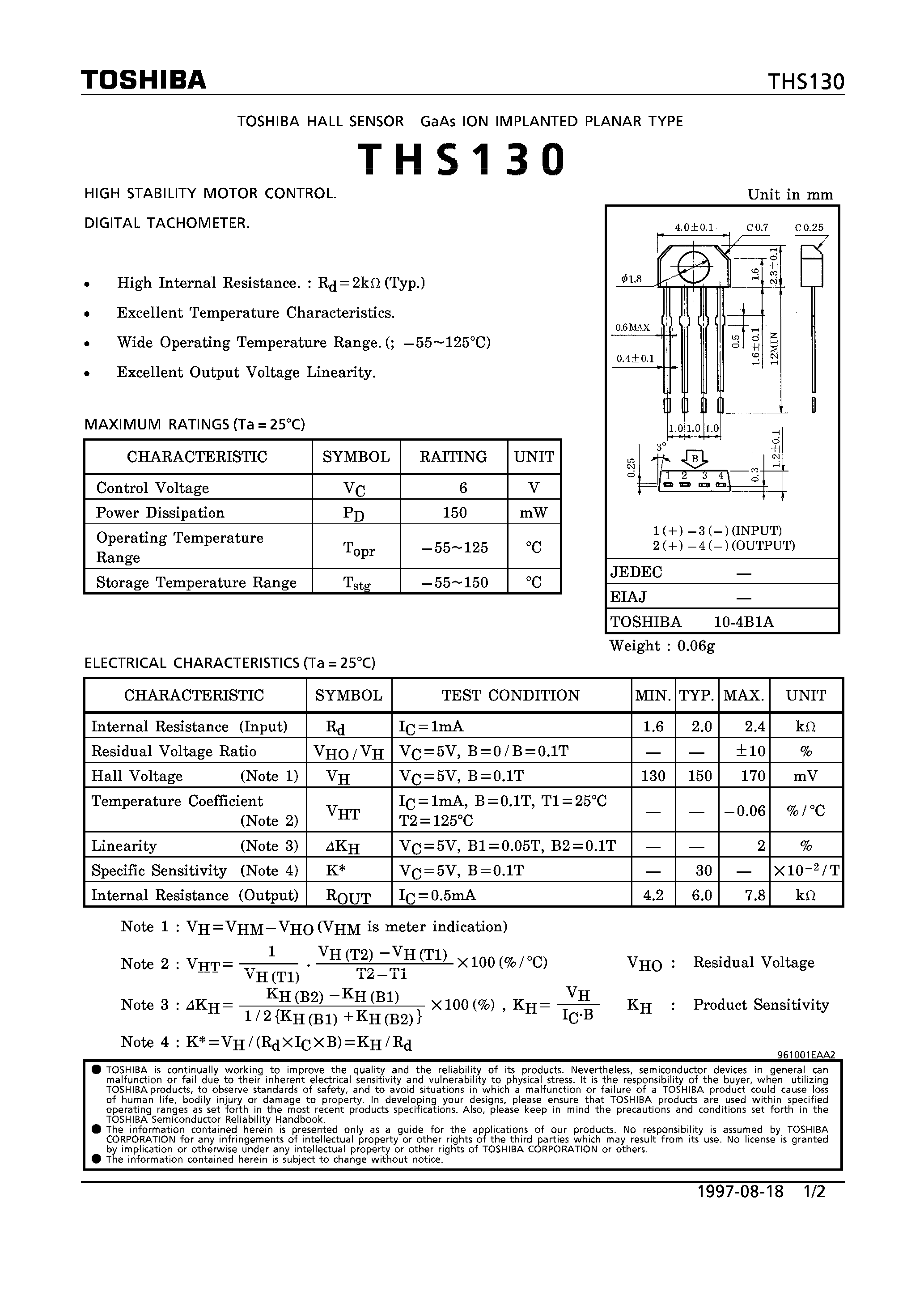 Даташит THS130 - HIGH STABILITY MOTOR CONTROL. DIGITAL TACHOMETER. страница 1