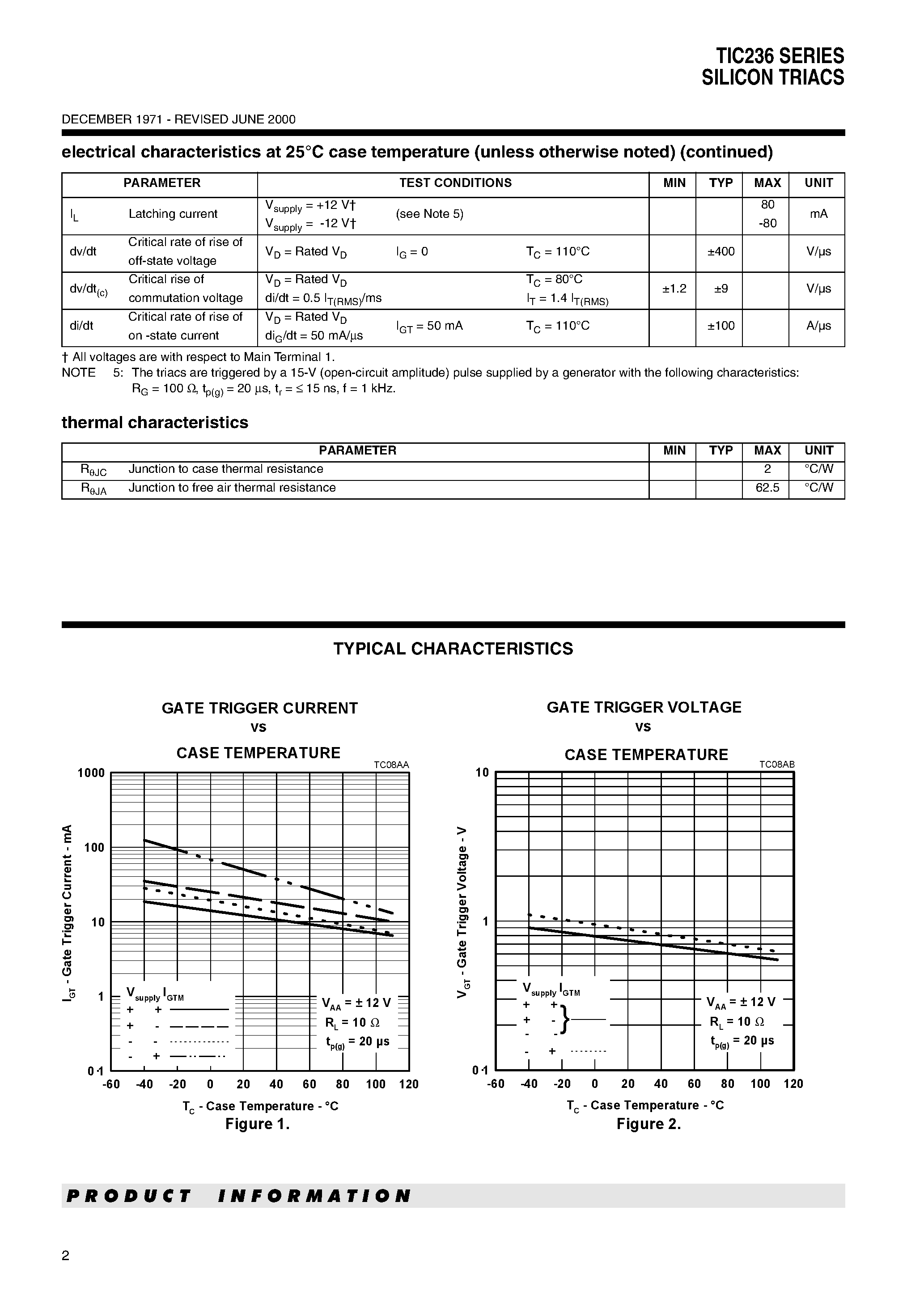 Datasheet TIC236D - SILICON TRIACS page 2
