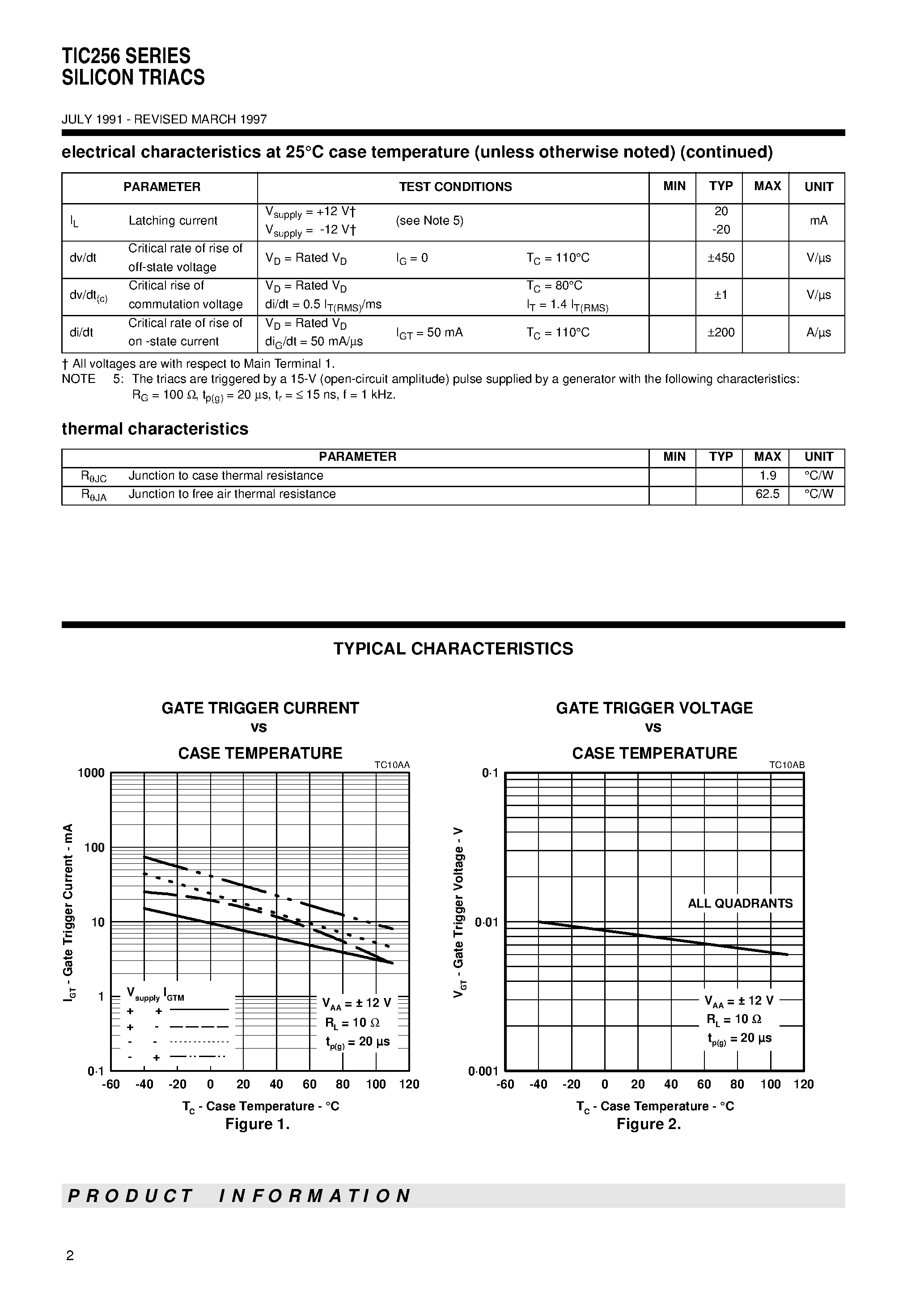 Datasheet TIC256N - SILICON TRIACS page 2
