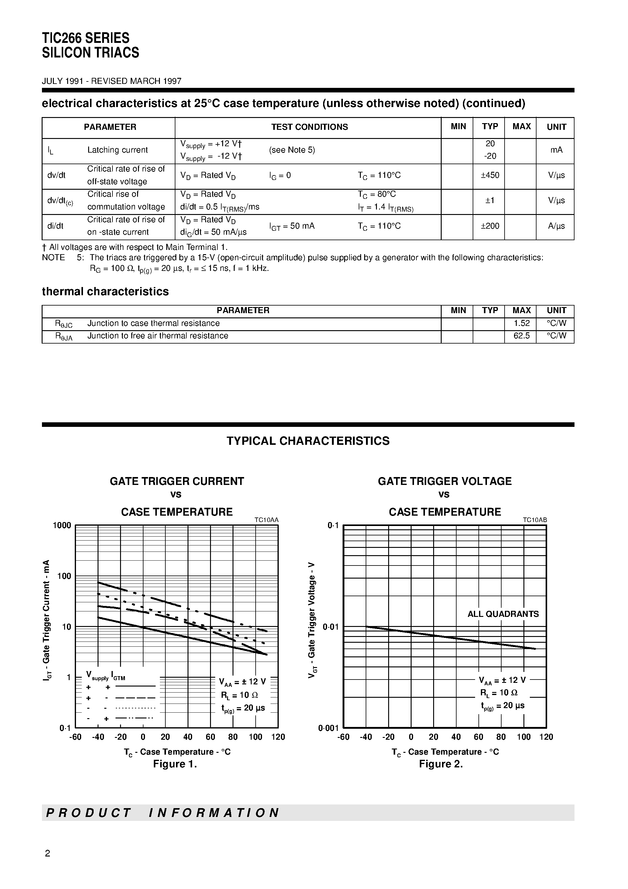 Datasheet TIC266 - SILICON TRIACS page 2