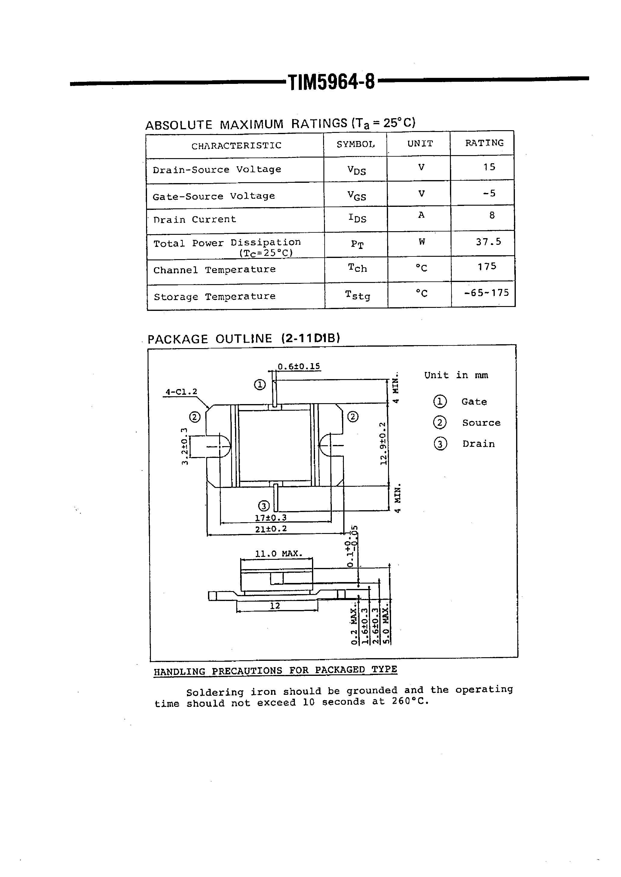Datasheet TIM5964-8 - MICROWAVE POWER GAAS FET page 2