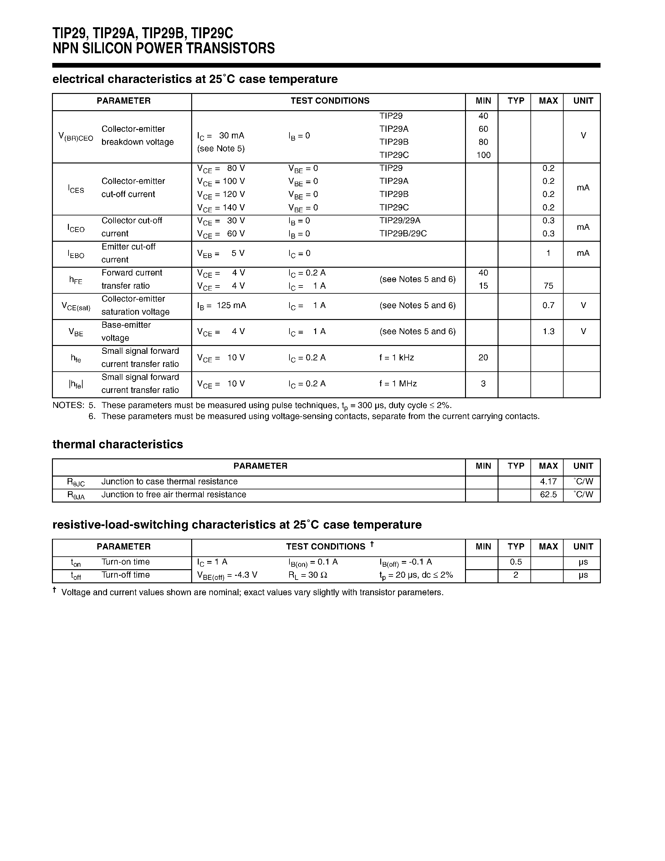 Даташит TIP29B - NPN SILICON POWER TRANSISTORS страница 2