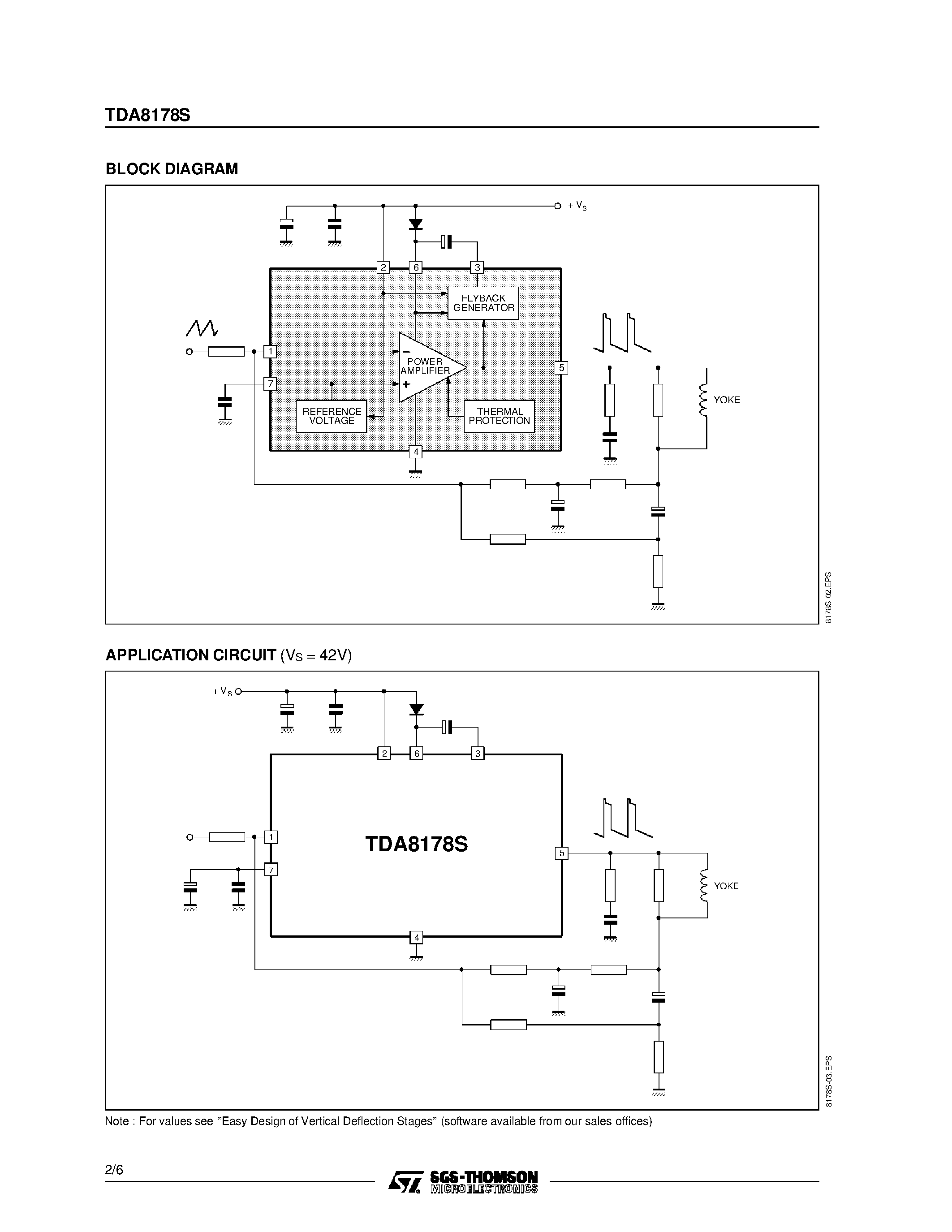 Datasheet TDA8178 page 2 Datasheet TDA8178 - TV VERTICAL DEFLECTION BOOSTER page 2
