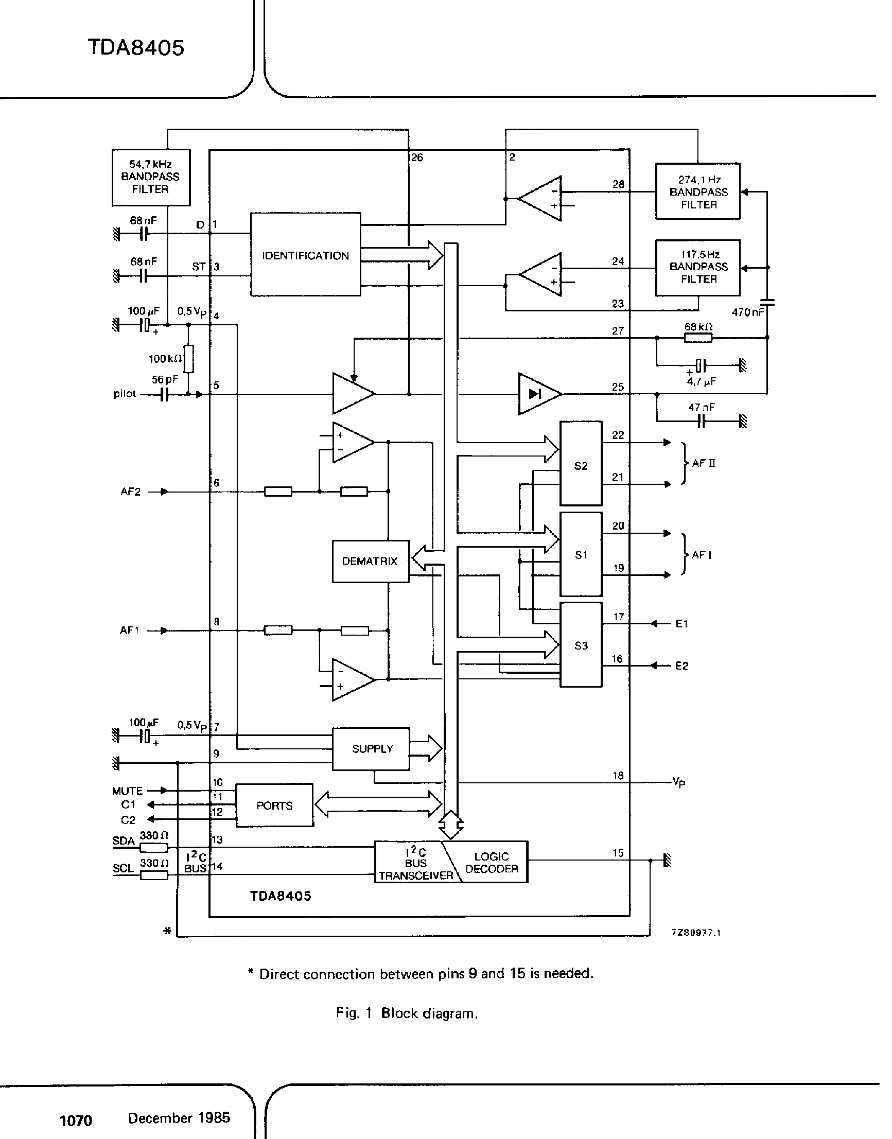Даташит TDA8405 - TV AND VTR STEREO/DUAL SOUND PROCESSOR WITH I2C BUS CONTROL страница 2