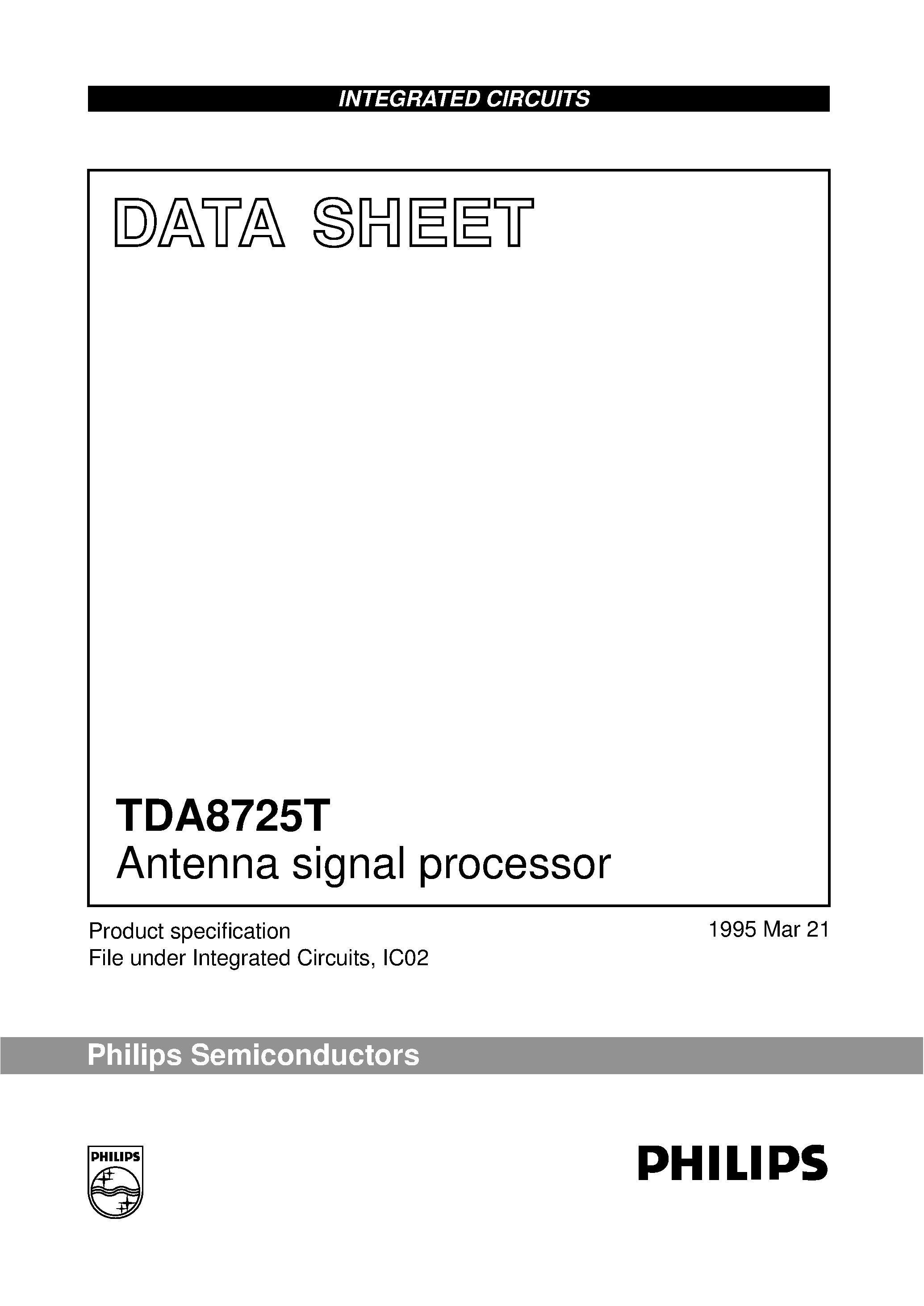 Даташит TDA8725T - Antenna signal processor страница 1