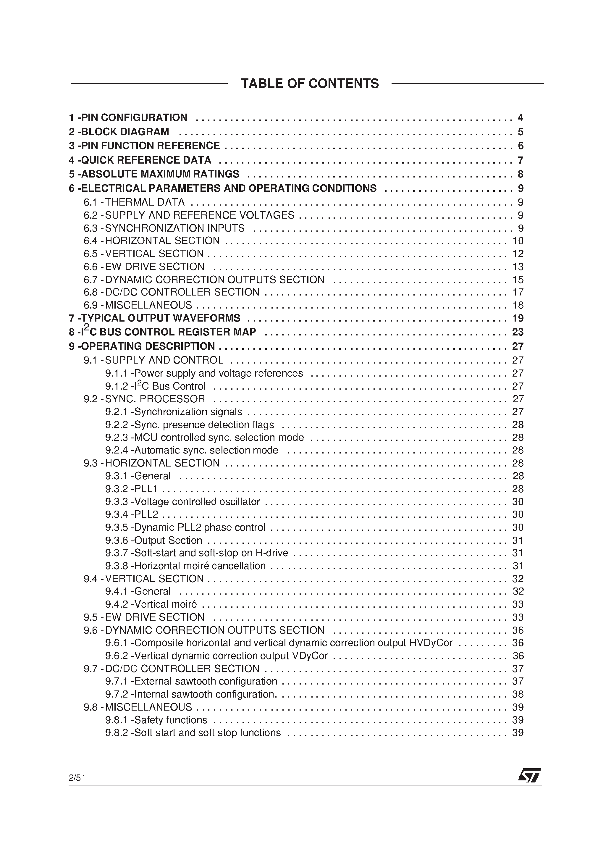 Даташит на микросхему TDA9112 страница 2 Даташит TDA9112 - LOW-COST I2C CONTROLLED DEFLECTION PROCESSOR FOR MULTISYNC MONITOR страница 2