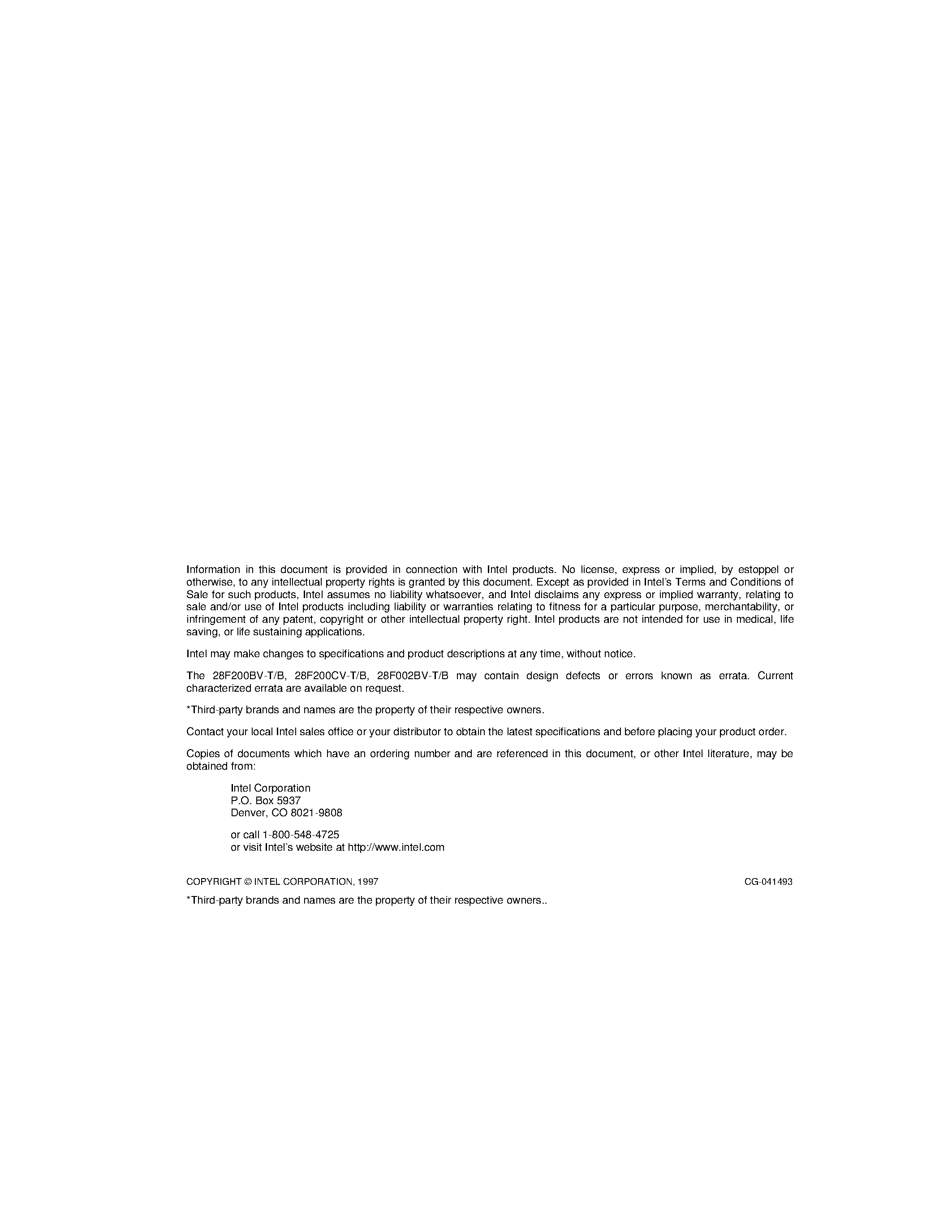 Datasheet TE28F200CVT80 page 2 Datasheet TE28F200CVT80 - 2-MBIT SmartVoltage BOOT BLOCK FLASH MEMORY FAMILY page 2