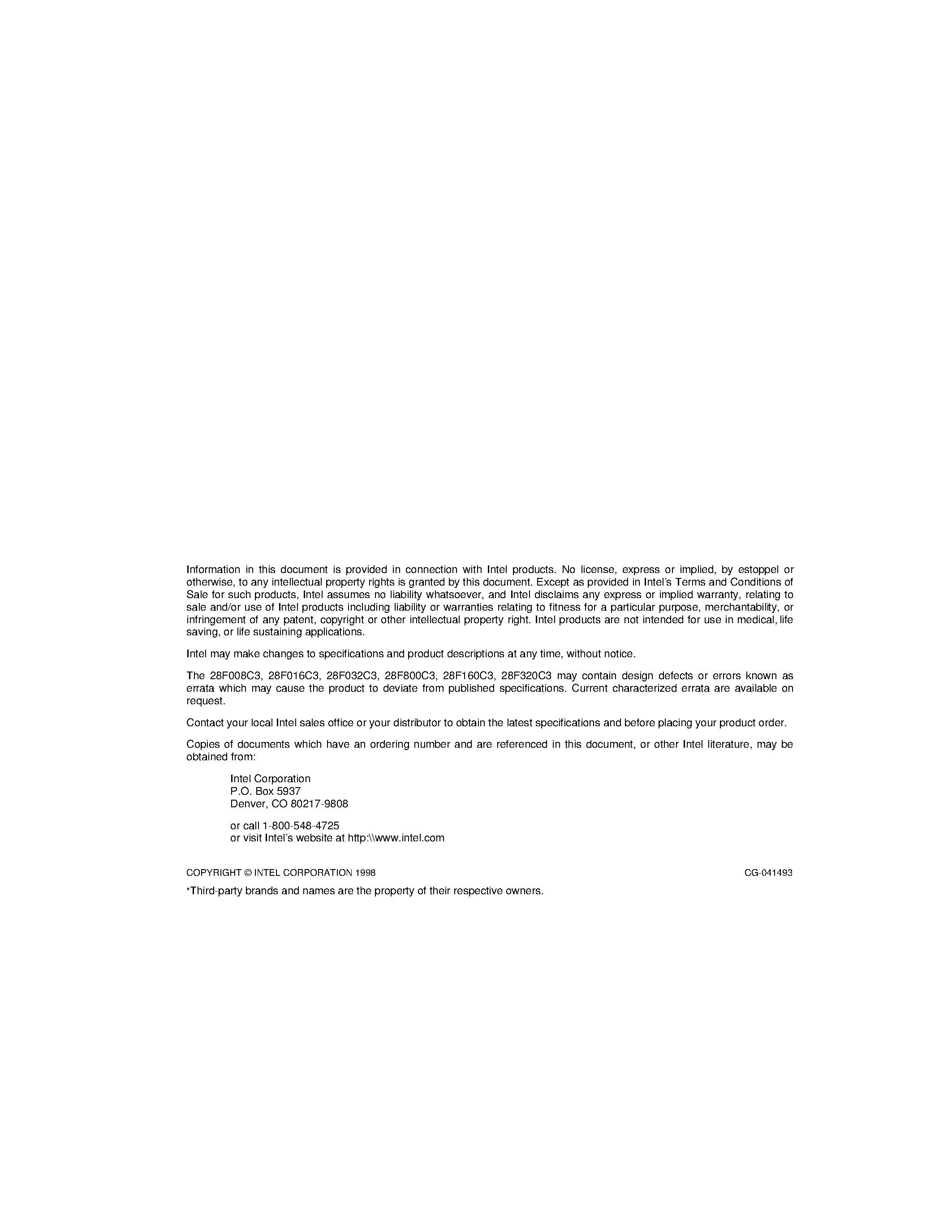 Даташит на микросхему TE28F800C3B110 страница 2 Даташит TE28F800C3B110 - 3 VOLT ADVANCED+ BOOT BLOCK 8-/ 16-/ 32-MBIT FLASH MEMORY FAMILY страница 2