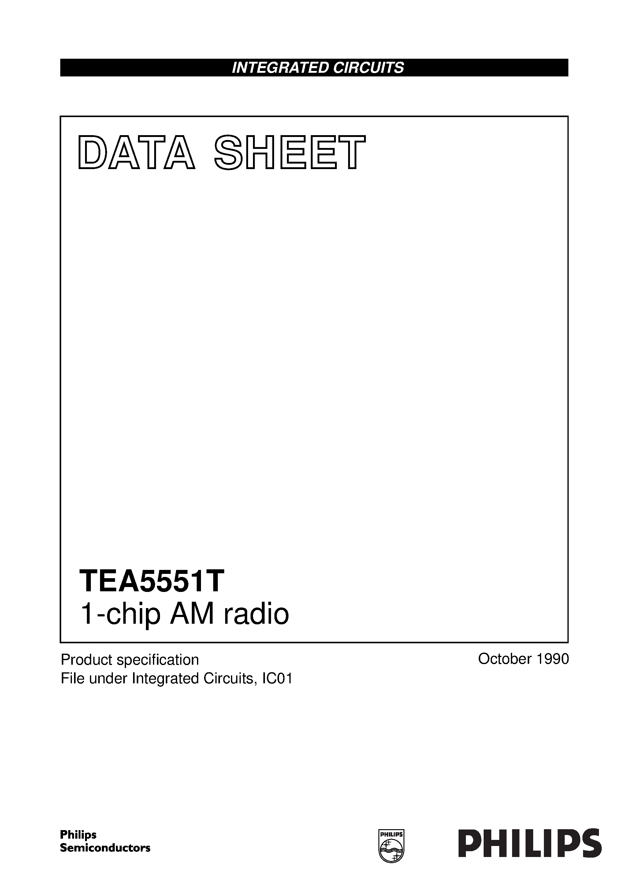 Даташит TEA5551T - 1-chip AM radio страница 1