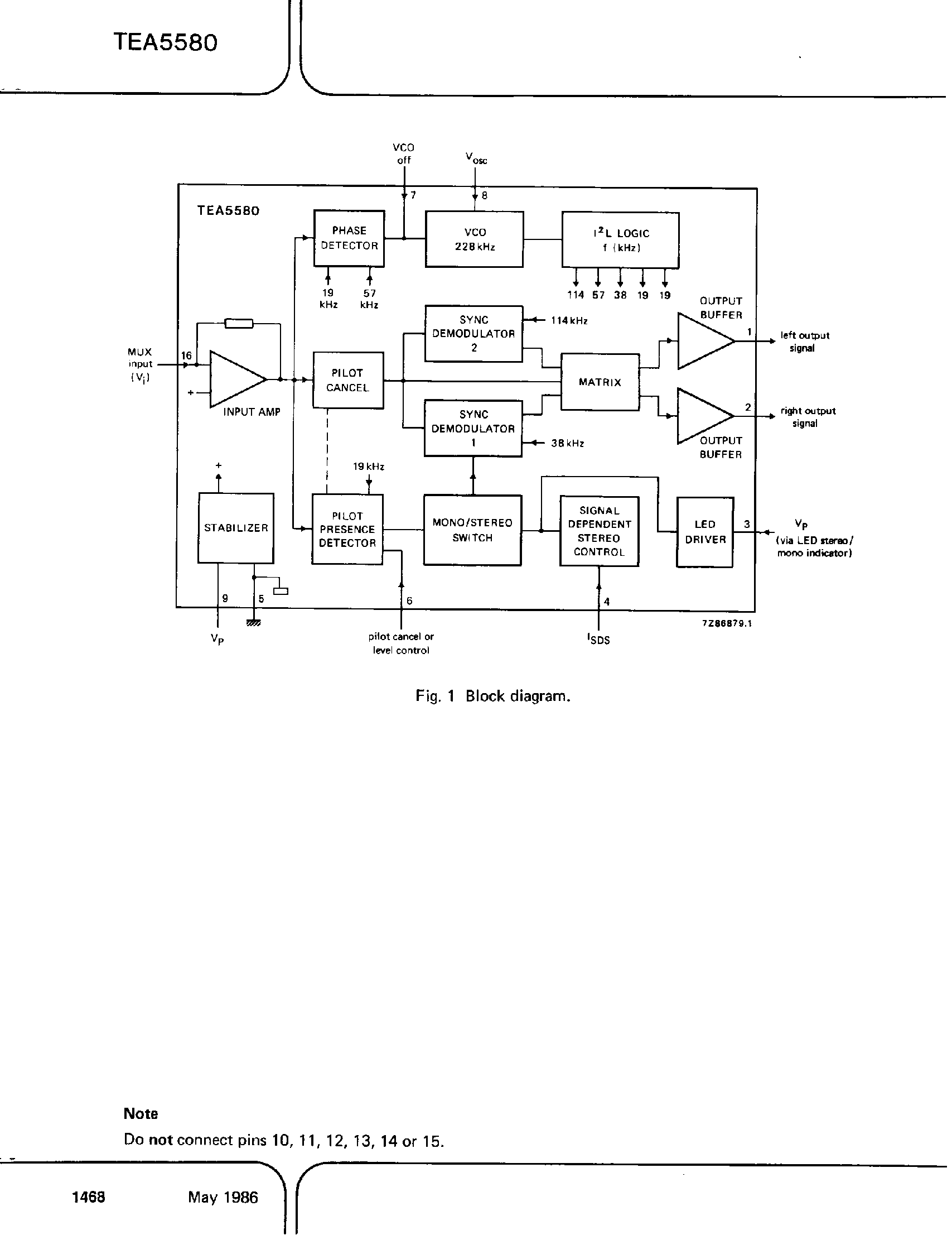 Даташит TEA5580 - PLL stereo decoder страница 2