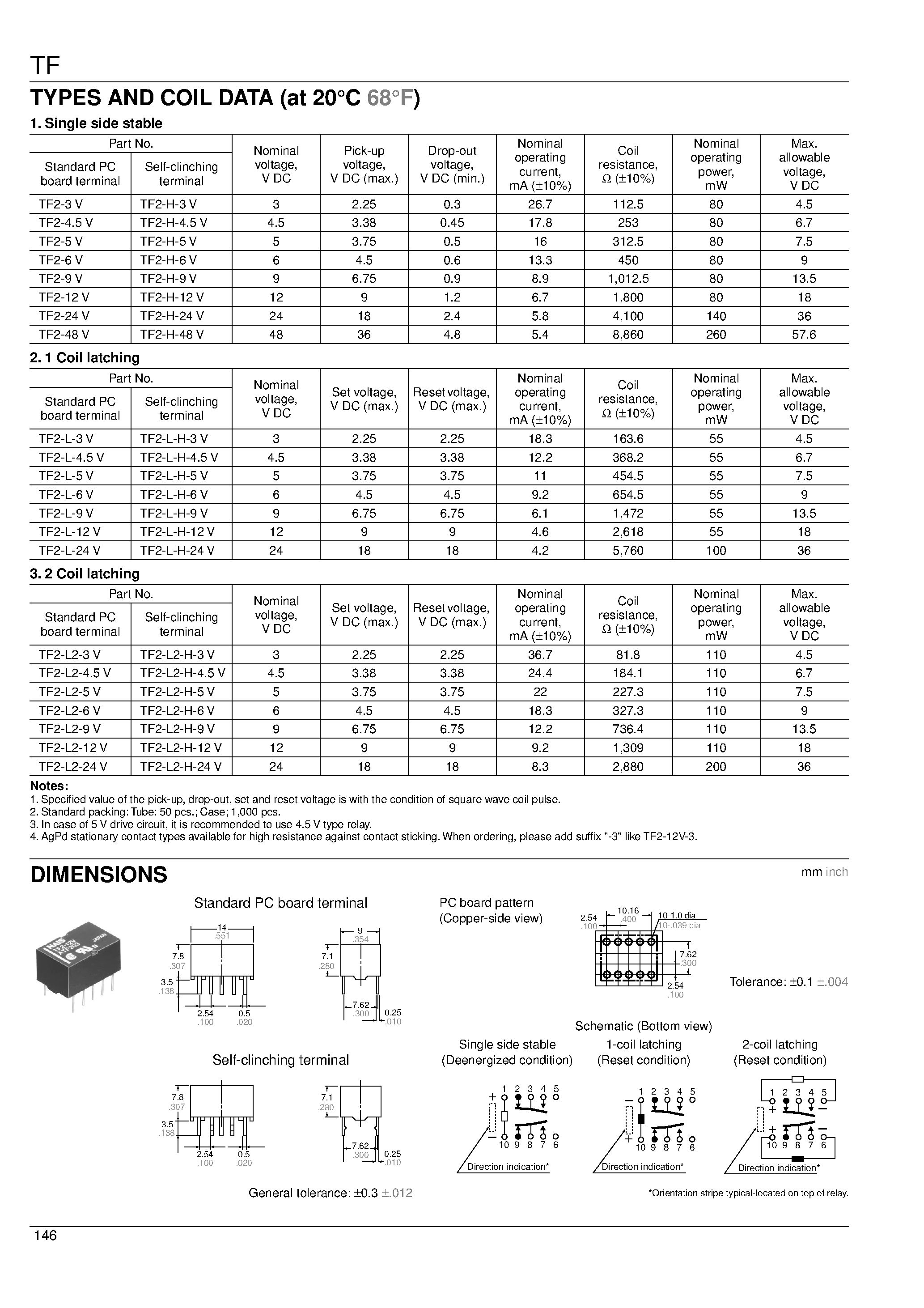 Datasheet TF2-3V - SMALL POLARIZED RELAY WITH HIGH SENSITIVITY page 2